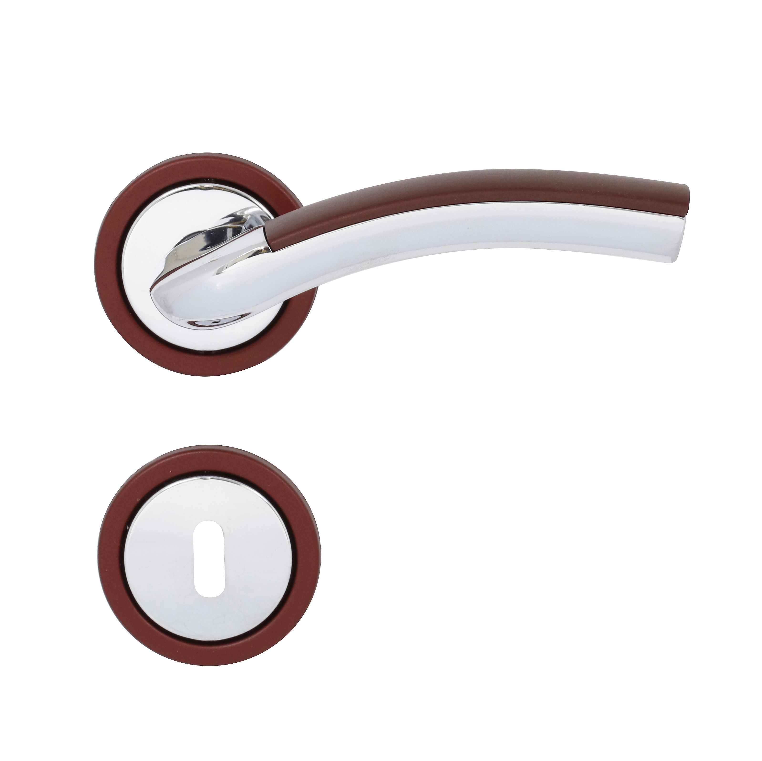 Fechadura para Porta Interna Cromado 55mm Comum com Roseta Hebe II Arouca