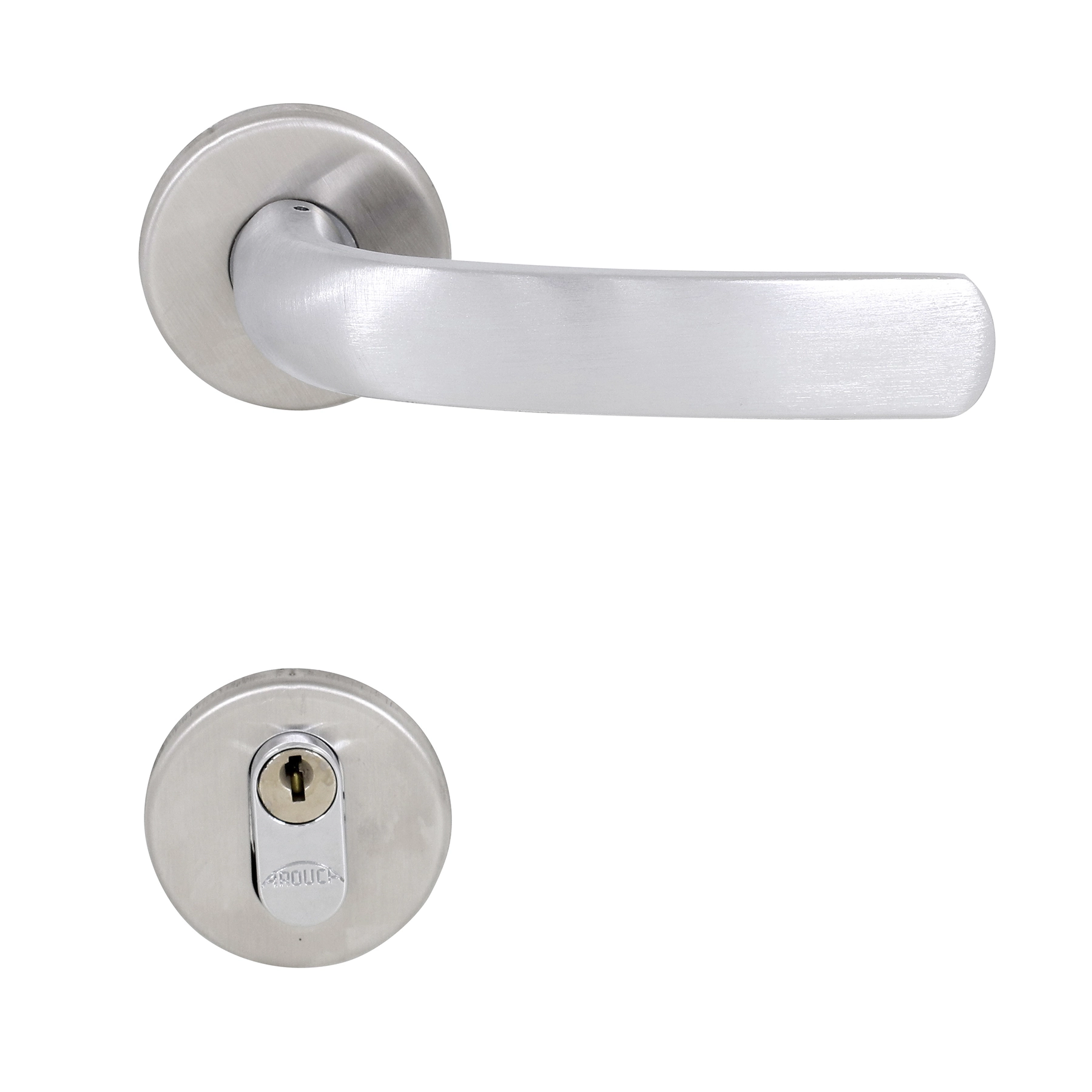 Fechadura para Porta de Entrada Arouca Idea Acetinado 40mm Aço Inox Chave Simples