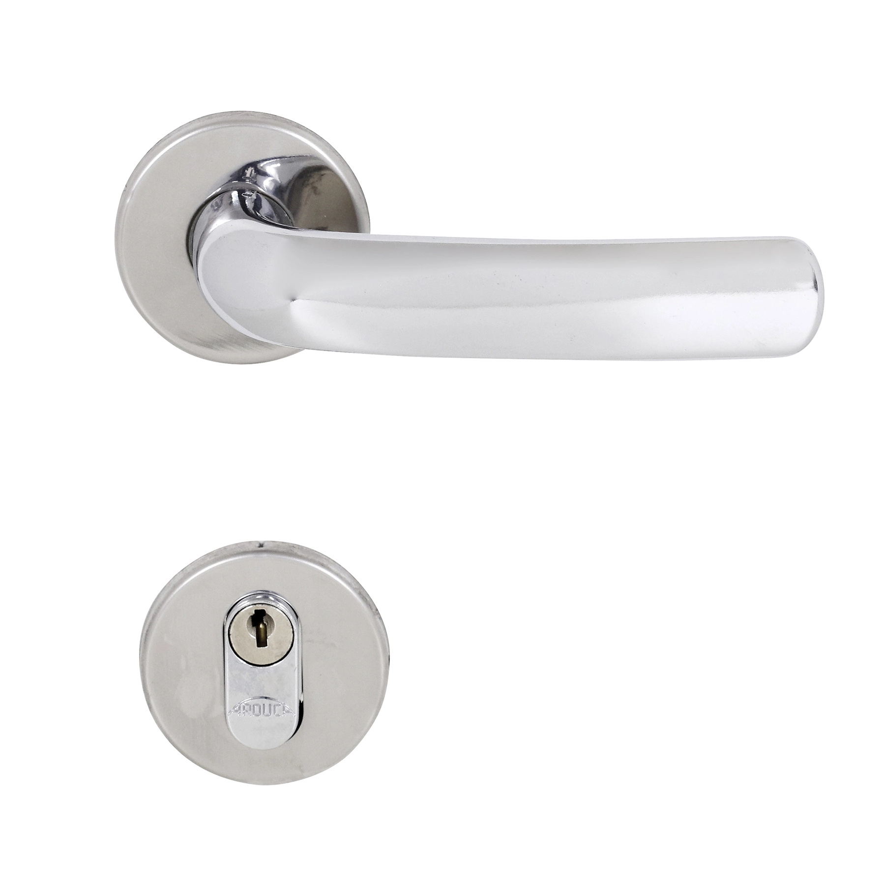 Fechadura para Porta de Entrada Arouca Idea Cromado 40mm Aço Inox Chave Simples