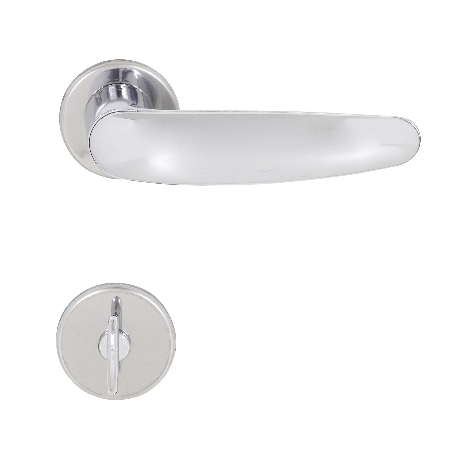 Fechadura para Porta do Banheiro Arouca Polo Z Cromado 55mm Aço Inox Chave Simples
