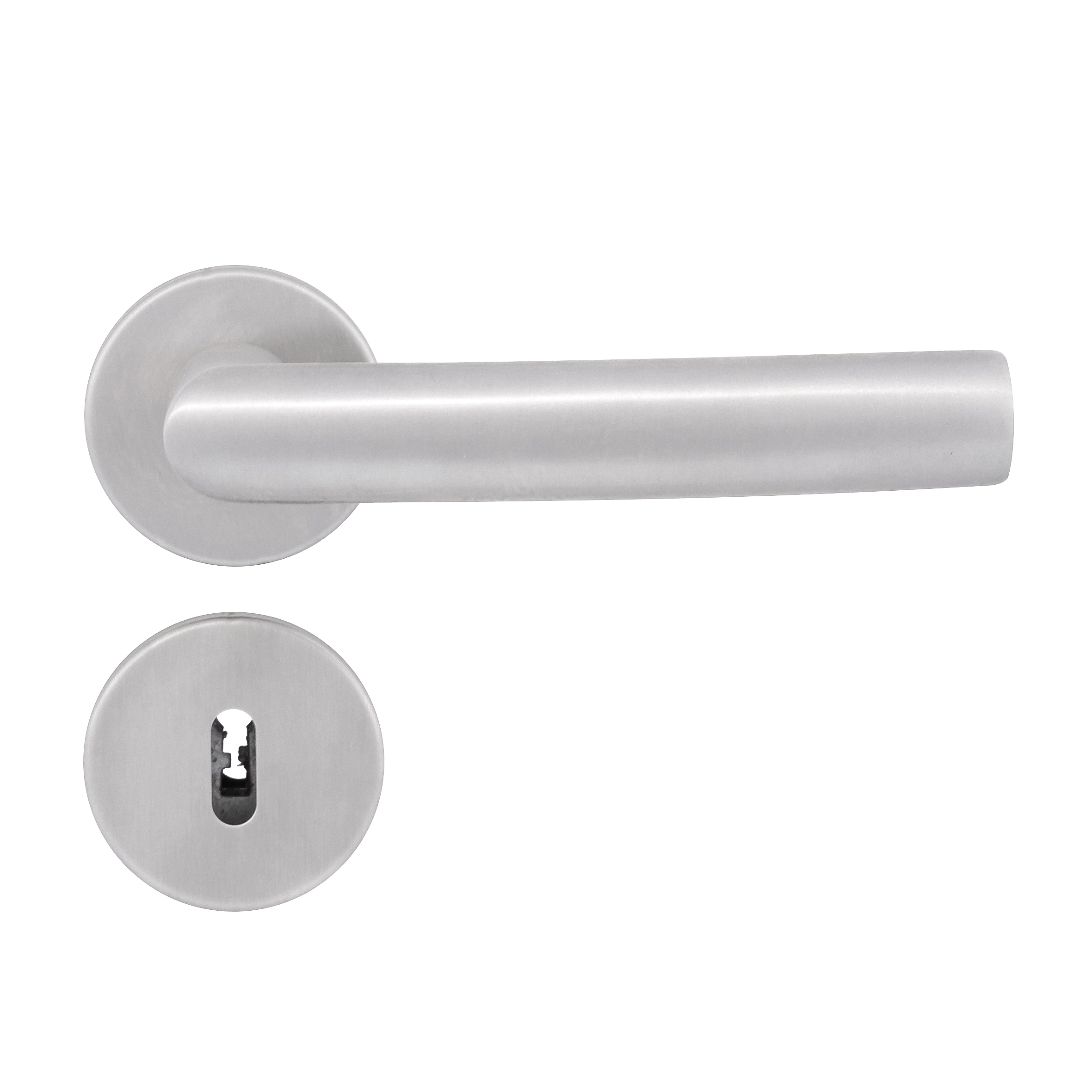 Fechadura Arouca para Porta Interna Escovado 55mm Inox Chave Simples Brava