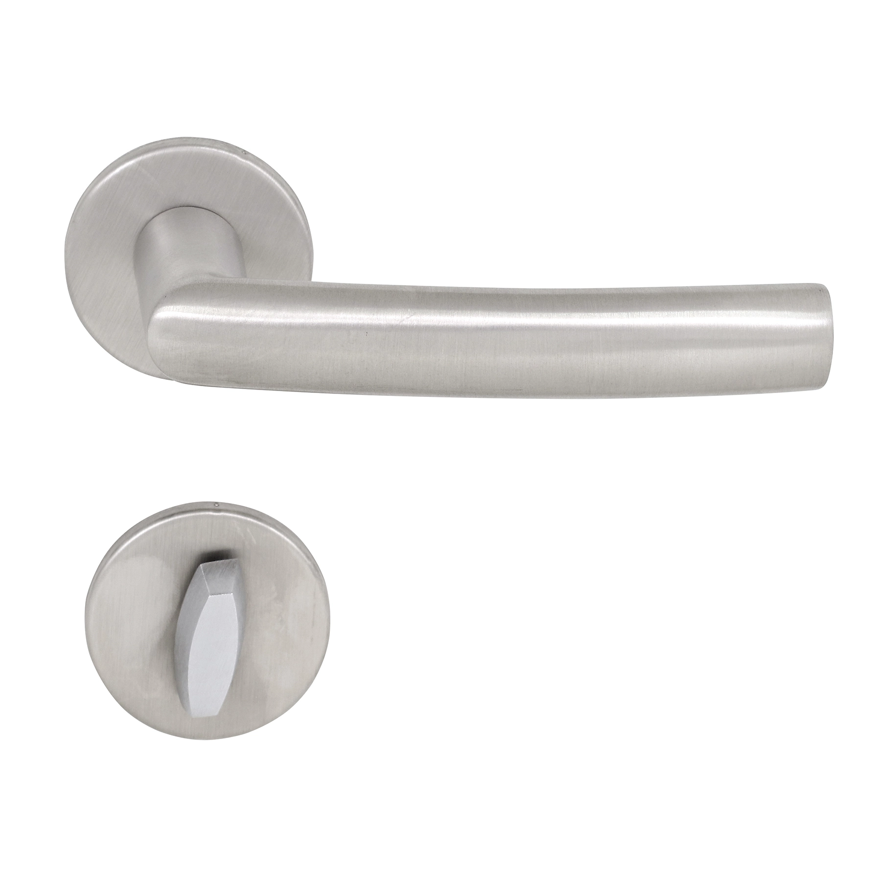 Fechadura Arouca para Porta do Banheiro Escovado 55mm Inox Chave Simples Brava