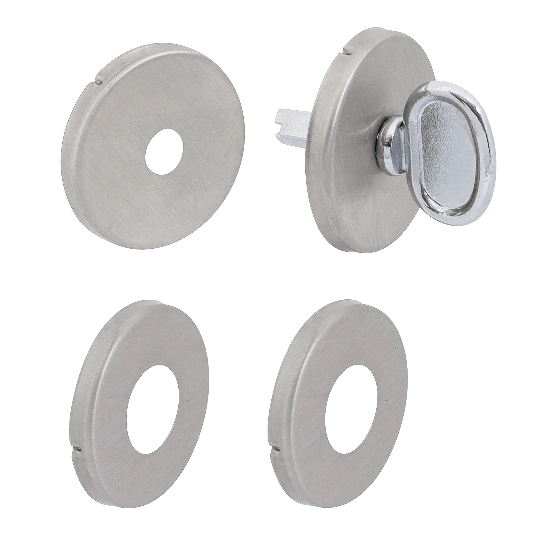 Roseta para Porta Banheiro Aço Inox Cromado Acetinado Prata 84 Arouca