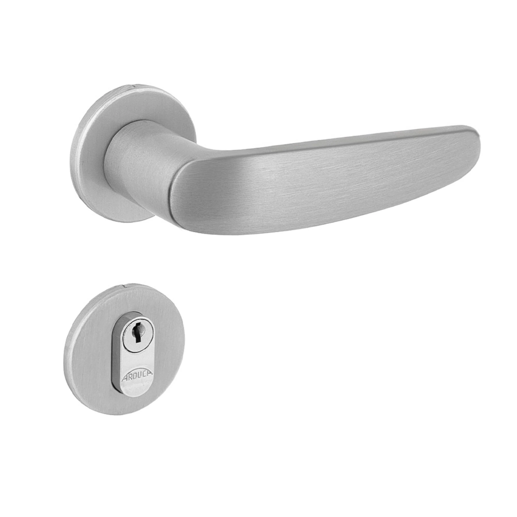Fechadura para Porta de Entrada Arouca Polo Escovado 55mm Aço Inox Chave Simples