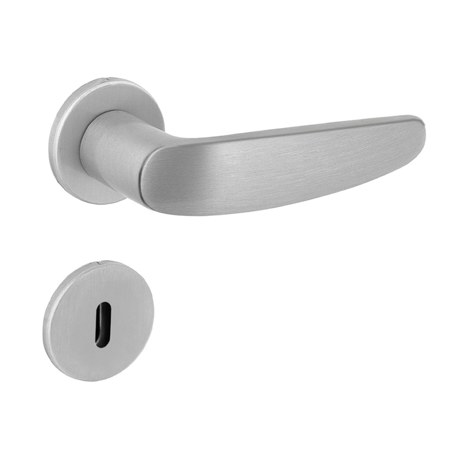 Fechadura para Porta Interna Arouca Polo Escovado 55mm Aço Inox Chave Simples
