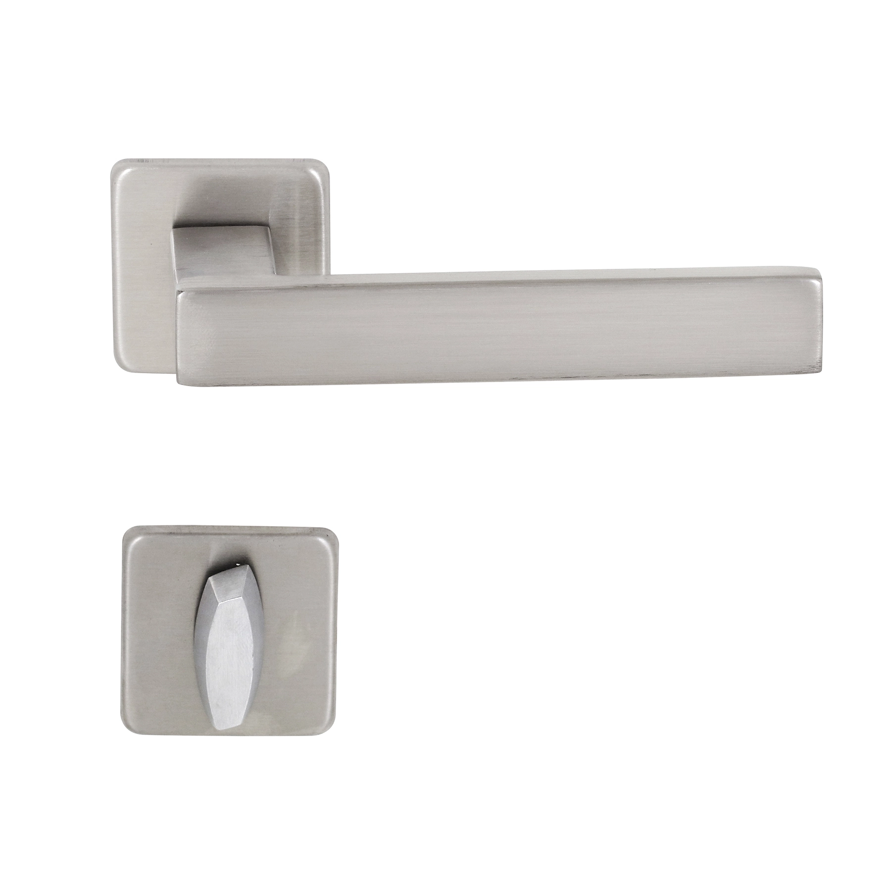 Fechadura Arouca para Porta do Banheiro Escovado 55mm Inox Chave Simples Quadra I