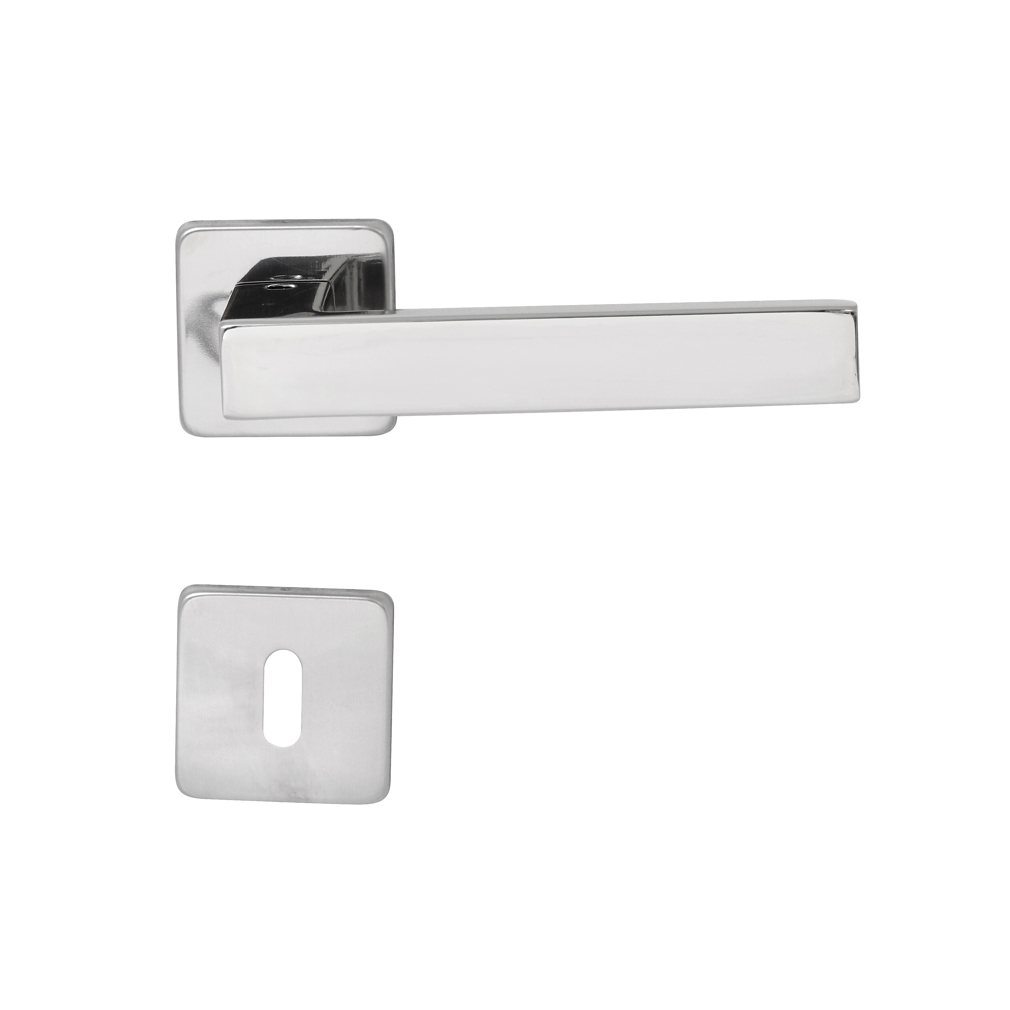 Fechadura Arouca para Porta Interna Polido 55mm Inox Chave Simples Quadra I