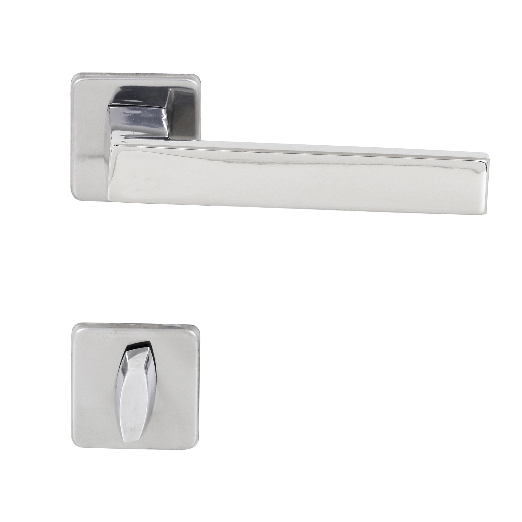 Fechadura Arouca para Porta do Banheiro Polido 55mm Inox Chave Simples Quadra I