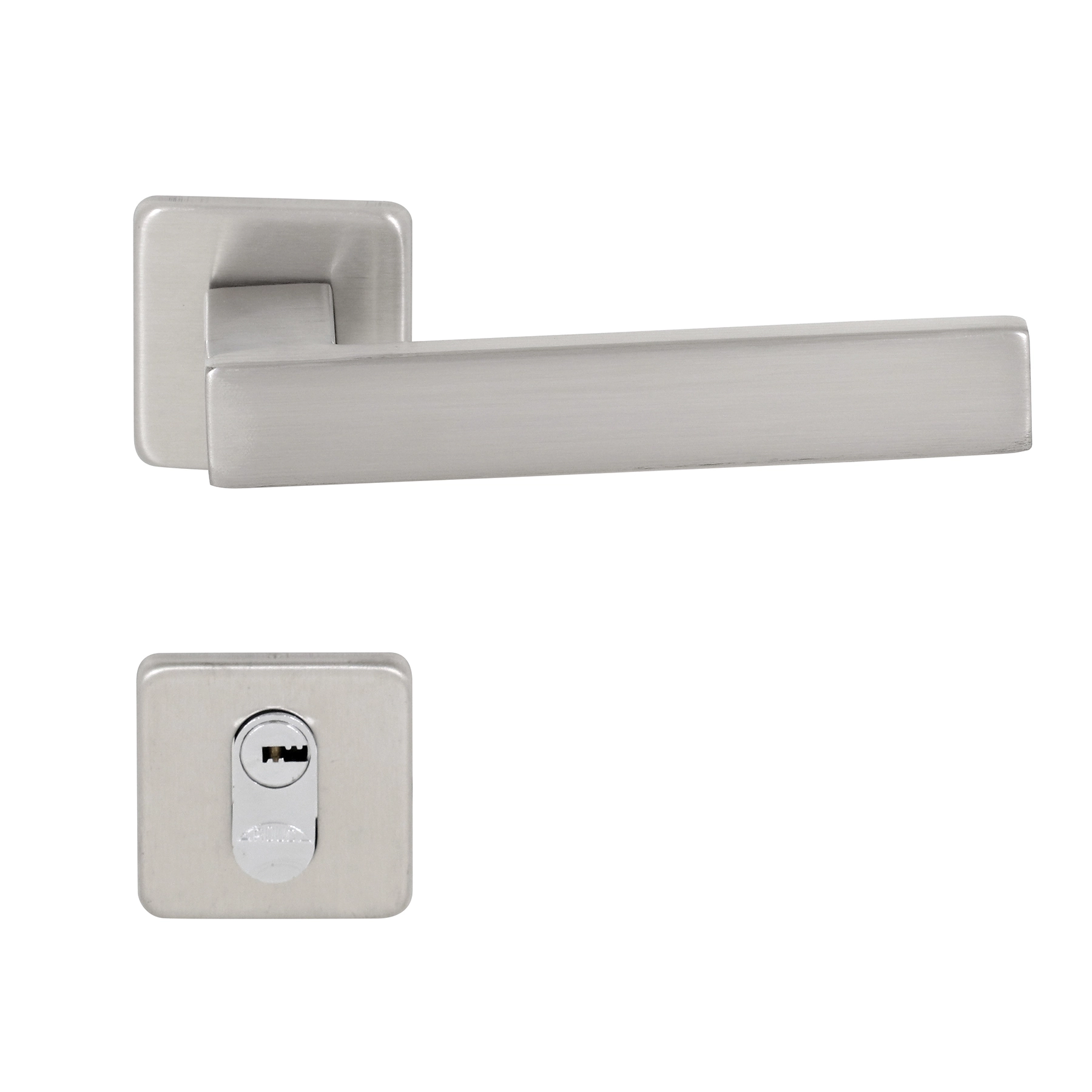 Fechadura Arouca para Porta de Entrada Escovado 55mm Inox Chave Simples Quadra I