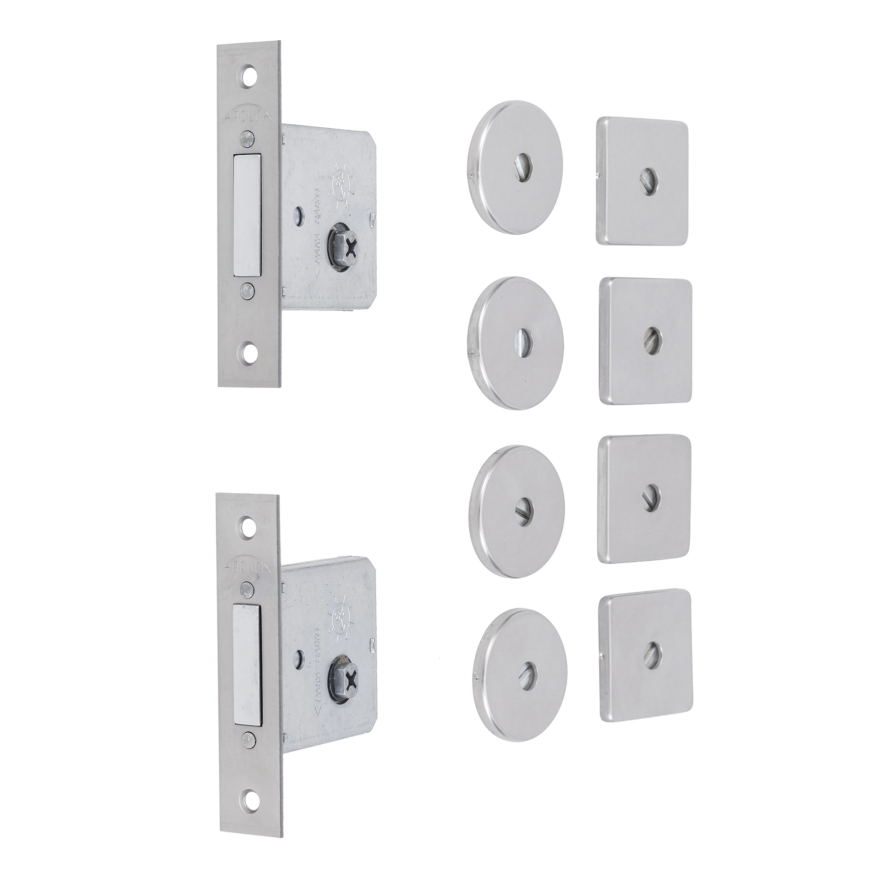 Fechadura Auxiliar para Porta de Entrada Arouca BL 4002/080/084D Aço Inox Cromado 40mm Aço Inox Chave Tetra