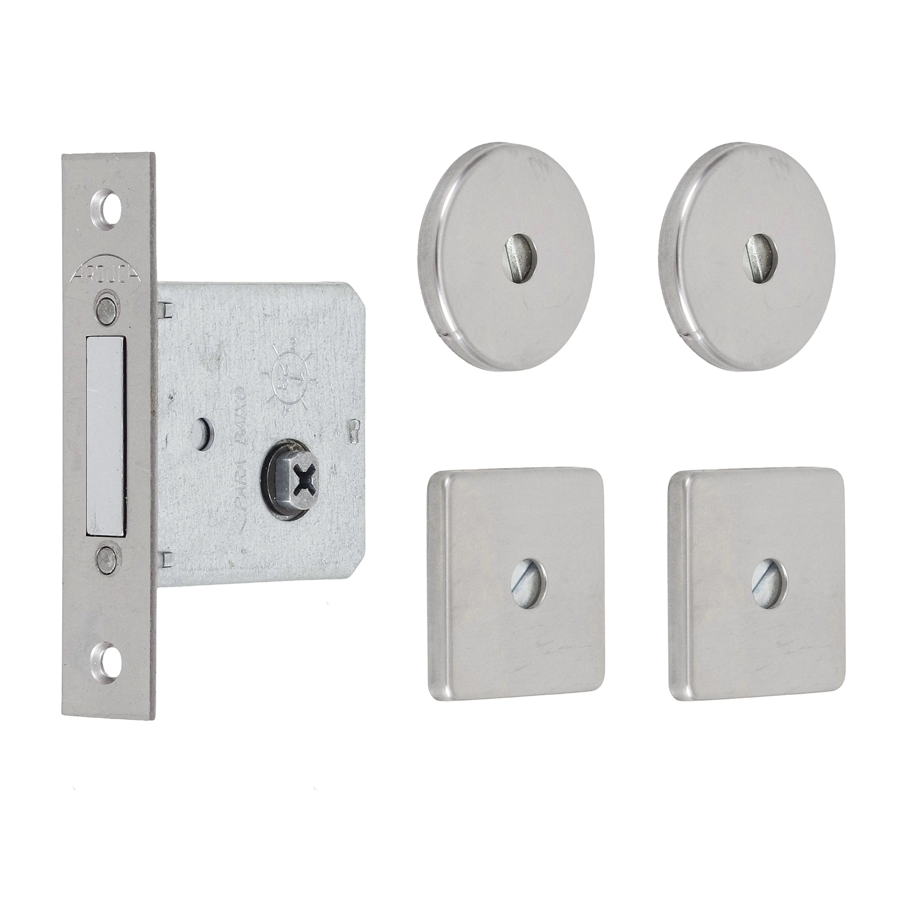 Fechadura Auxiliar para Porta de Entrada Arouca BL 4002/080/084Aço Inox Cromado 40mm Aço Inox Chave Tetra