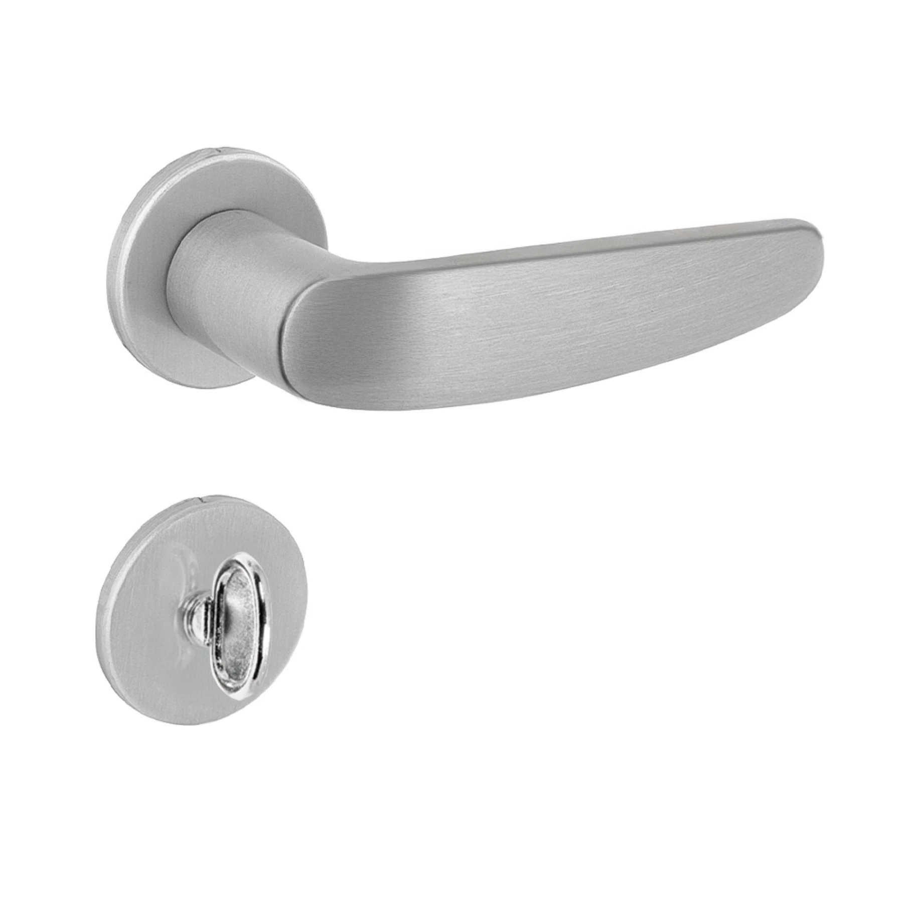 Fechadura para Porta do Banheiro Arouca Polo Escovado 55mm Aço Inox Chave Simples