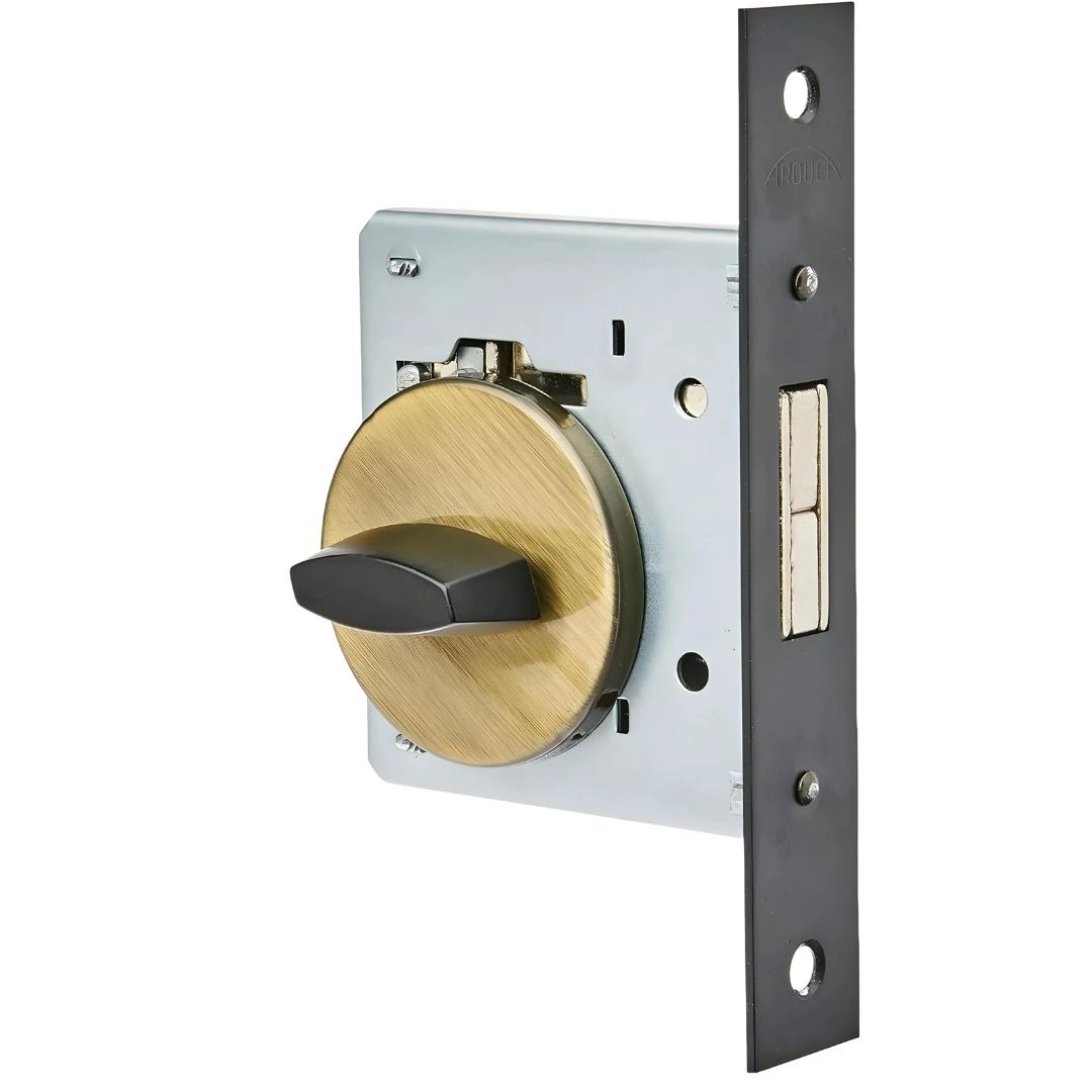 Fechadura Banheiro Bico Duplo 5006/086 Para Porta De Correr - Ibt - Inox Antique