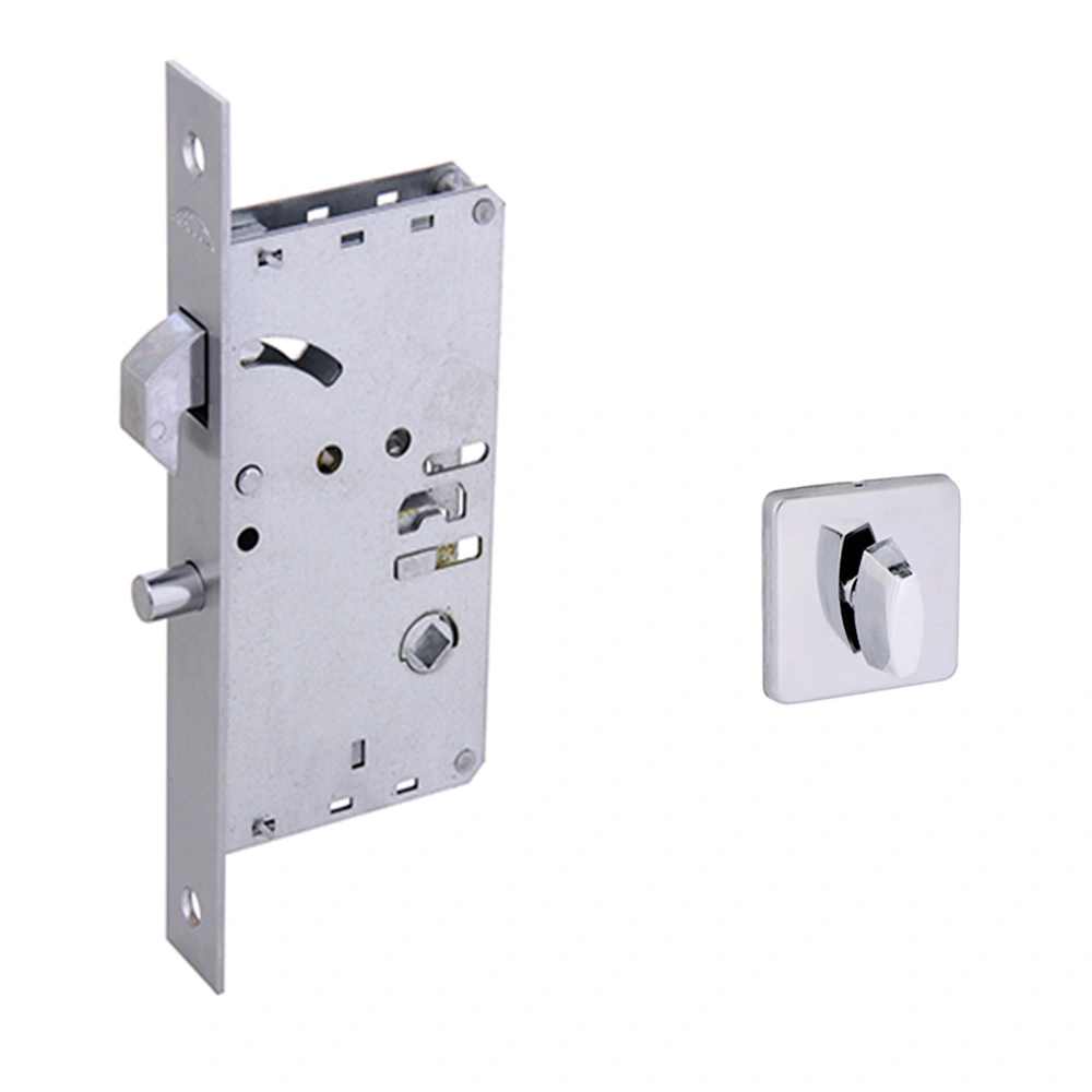 Fechadura Bico de Papagaio para Porta de Correr Arouca 6545/080 Escovado 45mm Aço Chave Simples