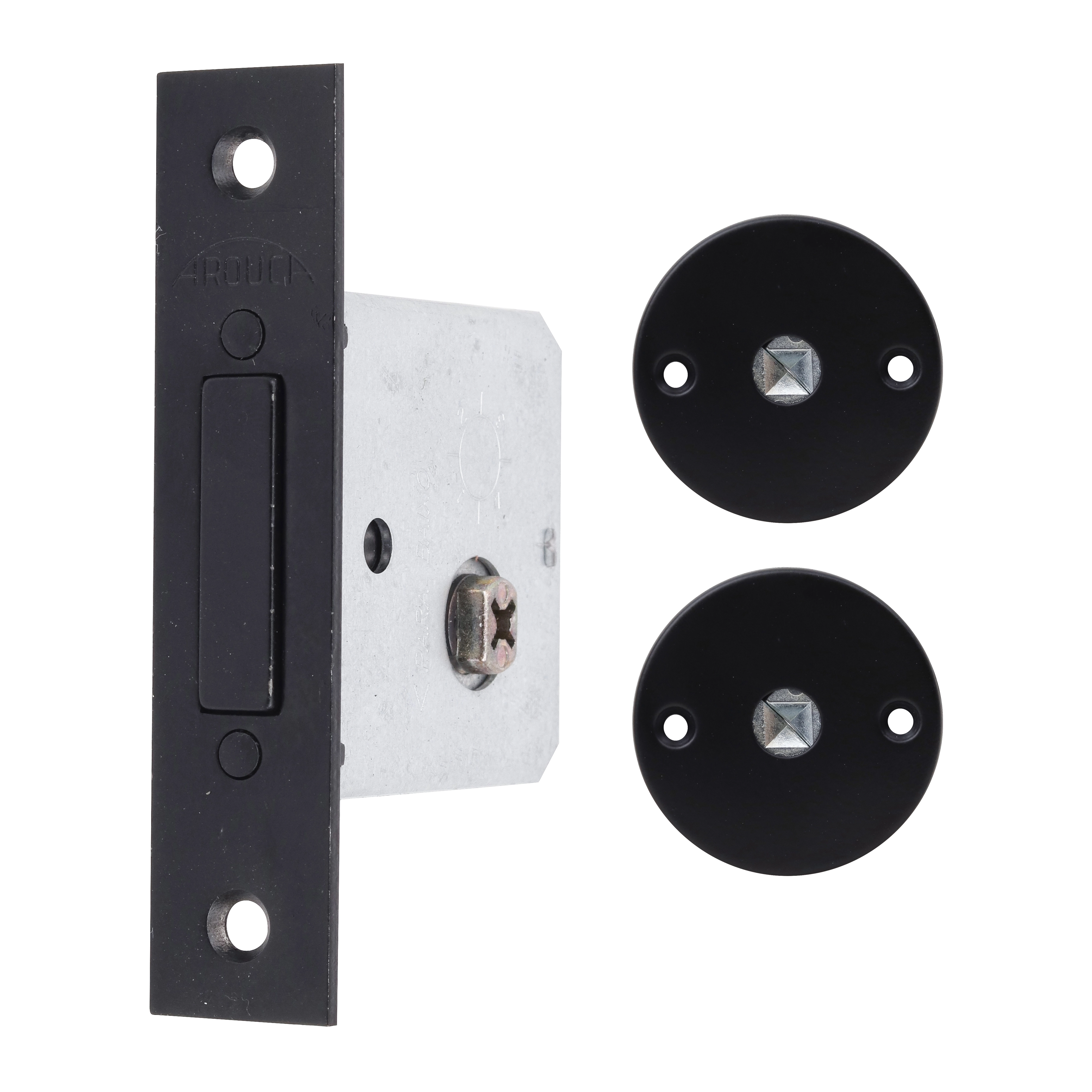 Fechadura Auxiliar para Porta de Entrada Arouca Preto 40mm Chave Tetra
