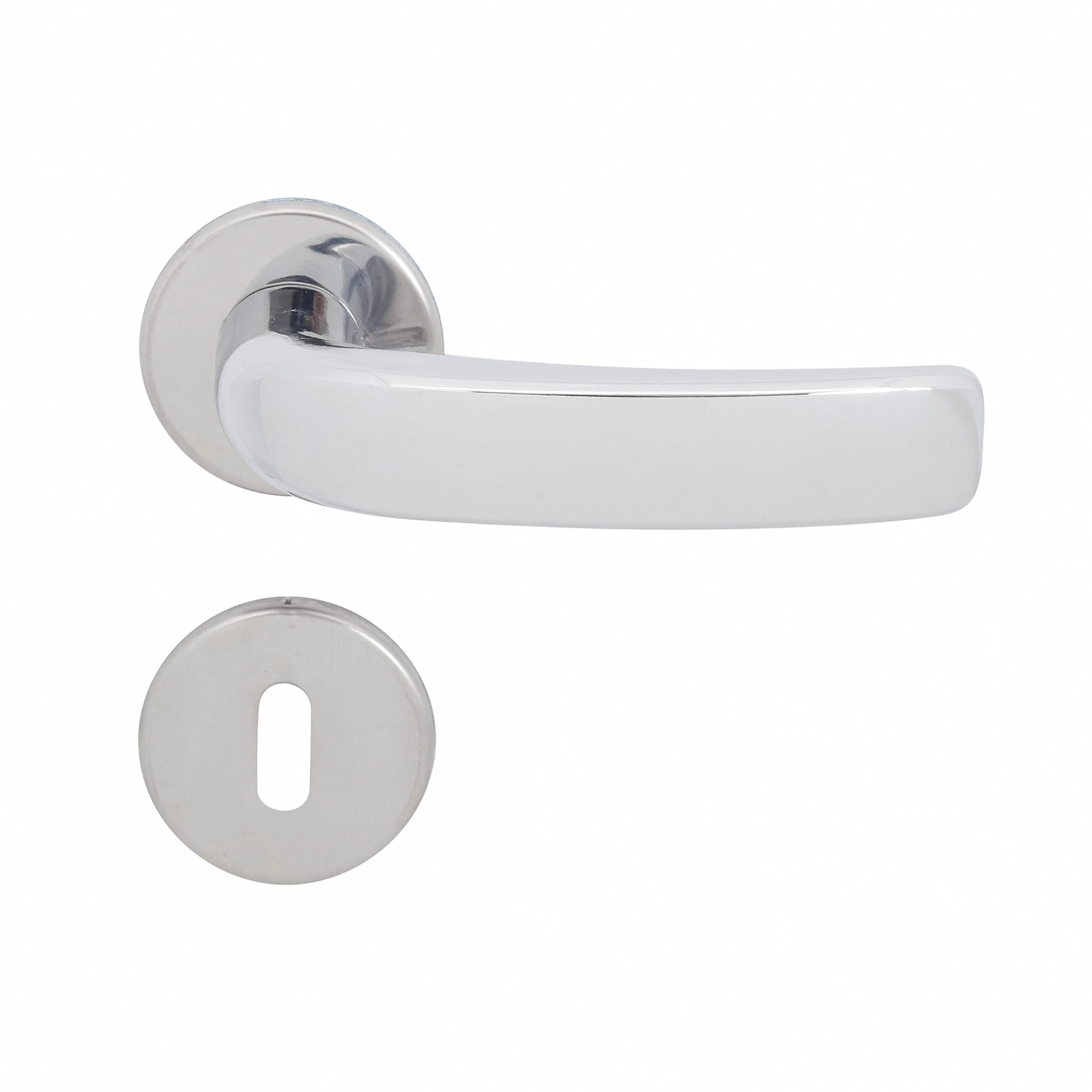 Fechadura para Porta Interna Arouca Landau Cromado 40mm Aço Inox Chave Simples