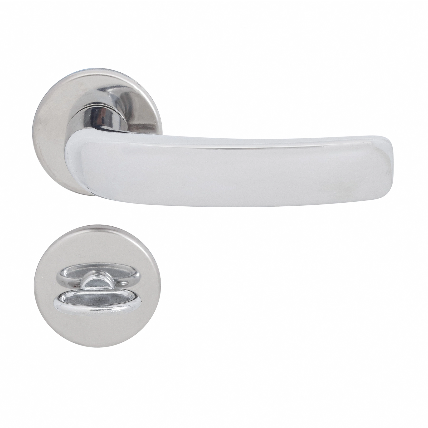 Fechadura para Porta do Banheiro Arouca Landau Cromado 40mm Aço Inox Chave Simples