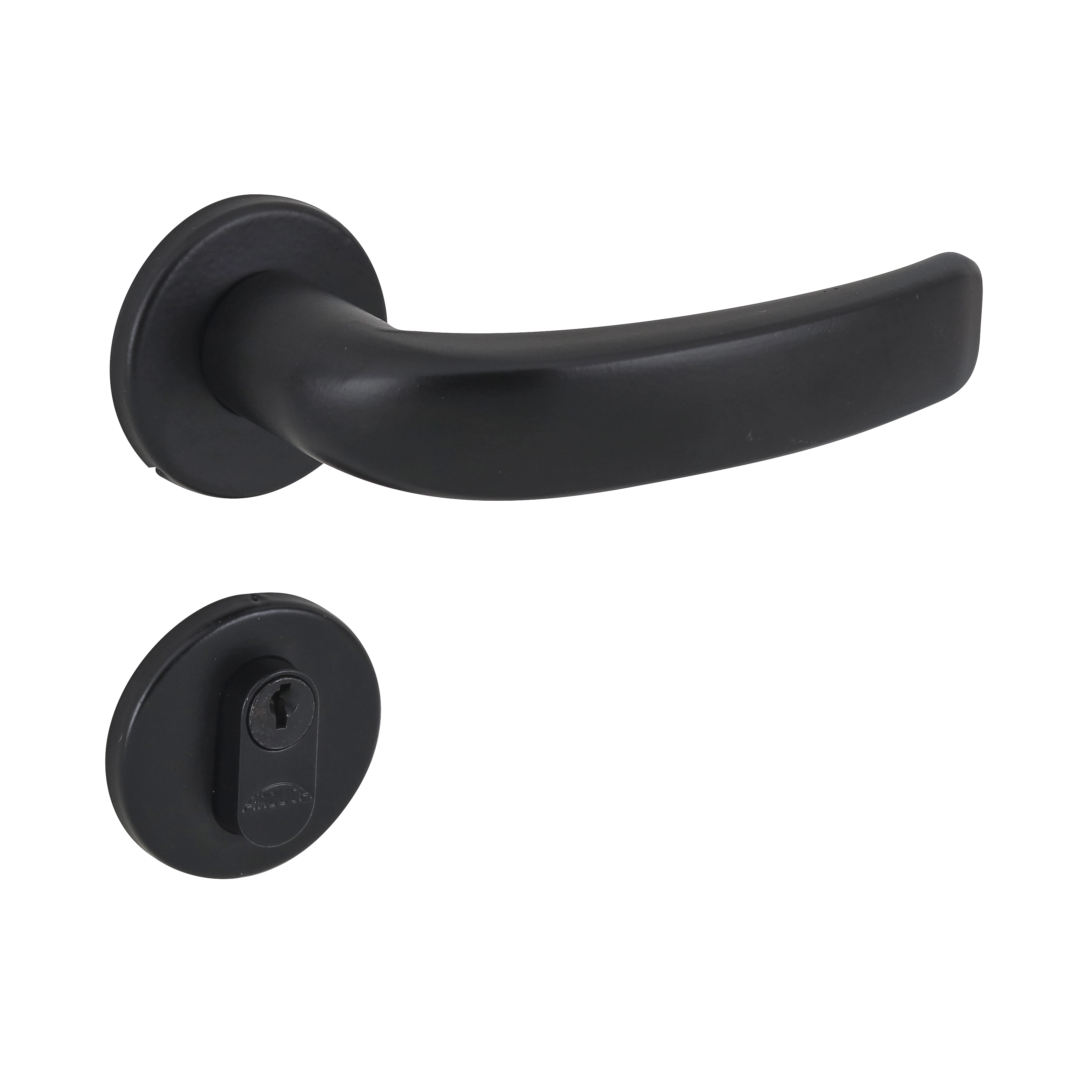 Fechadura para Porta de Entrada Arouca Landau Preto 40mm Aço Inox Chave Simples