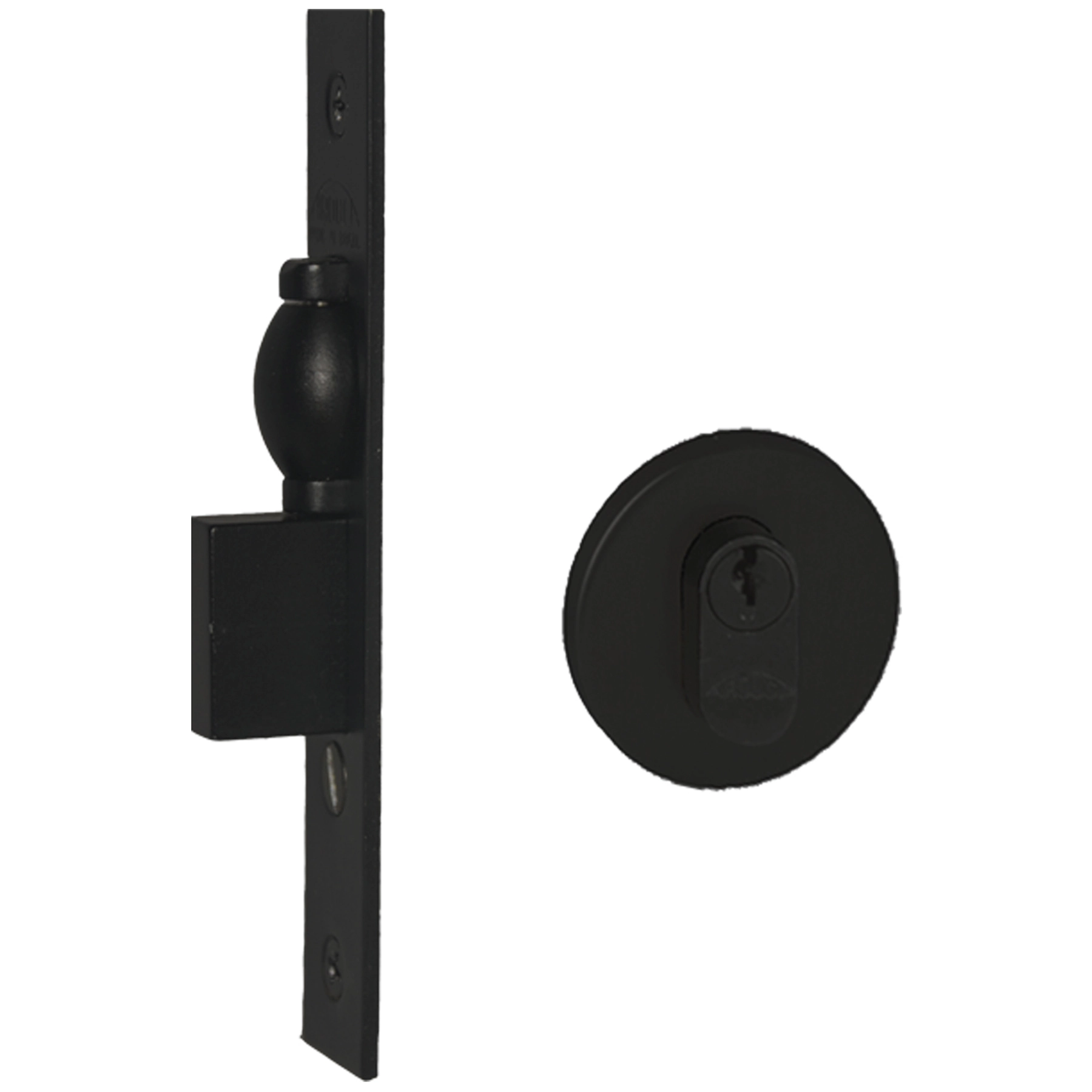 Fechadura Arouca Trinco Rolete para Porta de Entrada Preto 45mm Inox Chave Simples 4110/45/086TRIEP