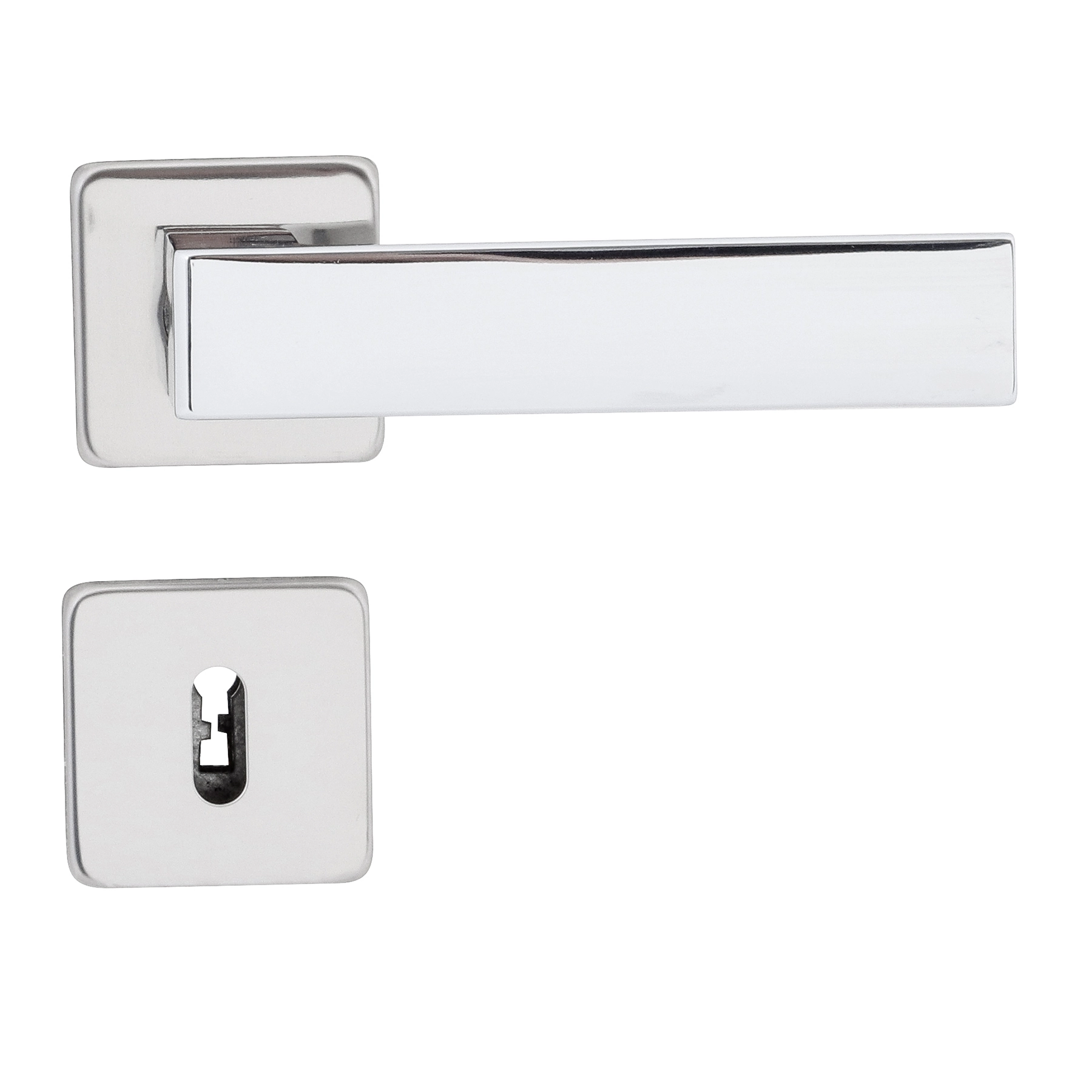 Fechadura para Porta Interna Arouca Chess Cromado 40mm Aço Inox Chave Simples