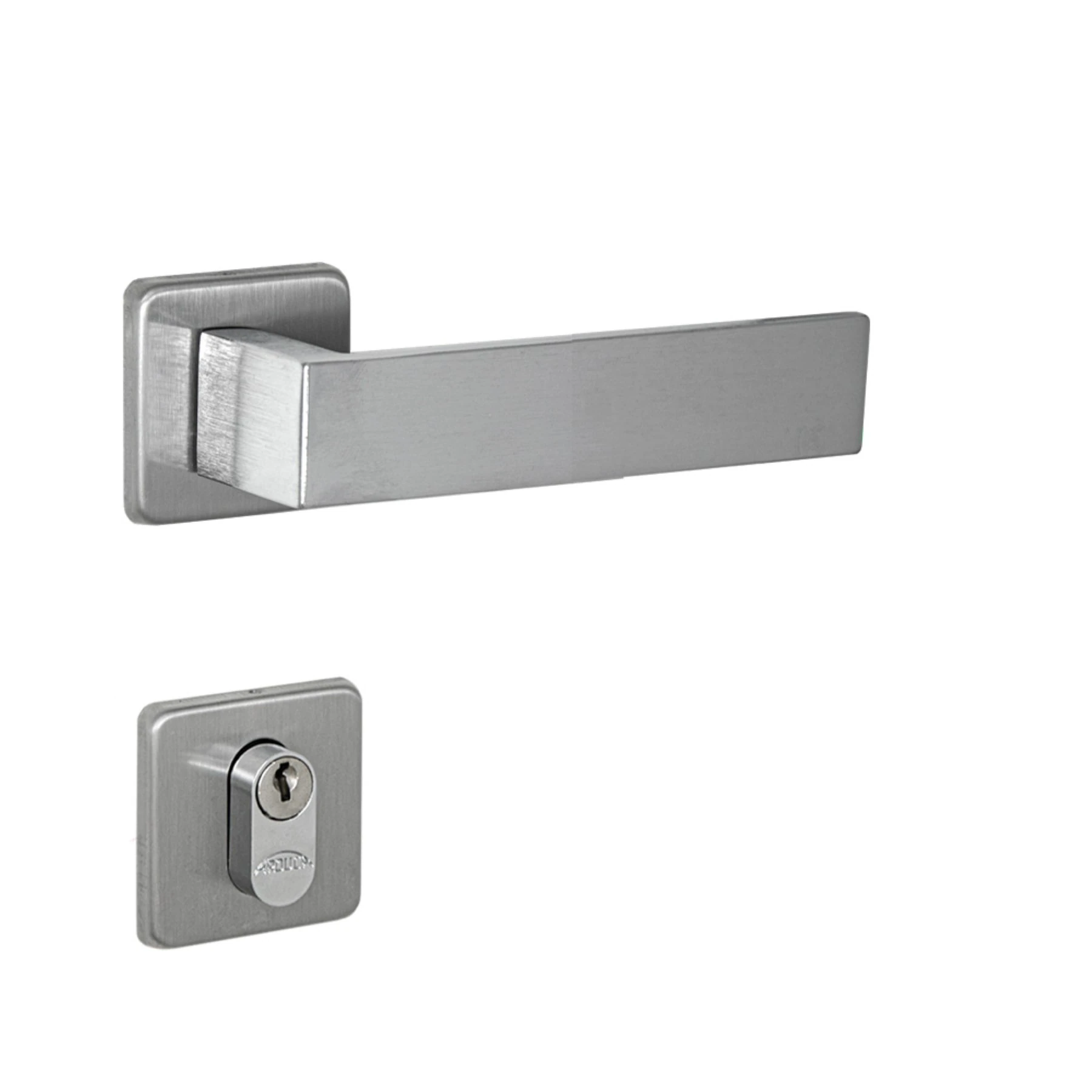 Fechadura para Porta de Entrada Arouca Chess Escovado 55mm Aço Inox Chave Simples