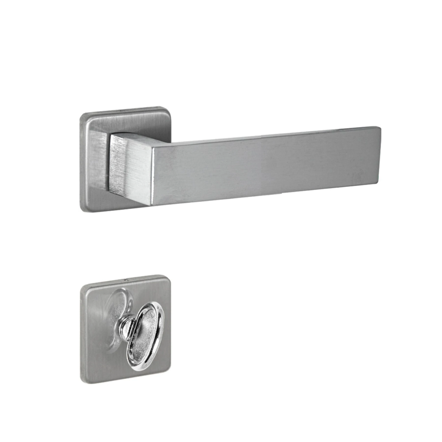 Fechadura para Porta do Banheiro Arouca Chess Escovado 55mm Aço Inox Chave Simples