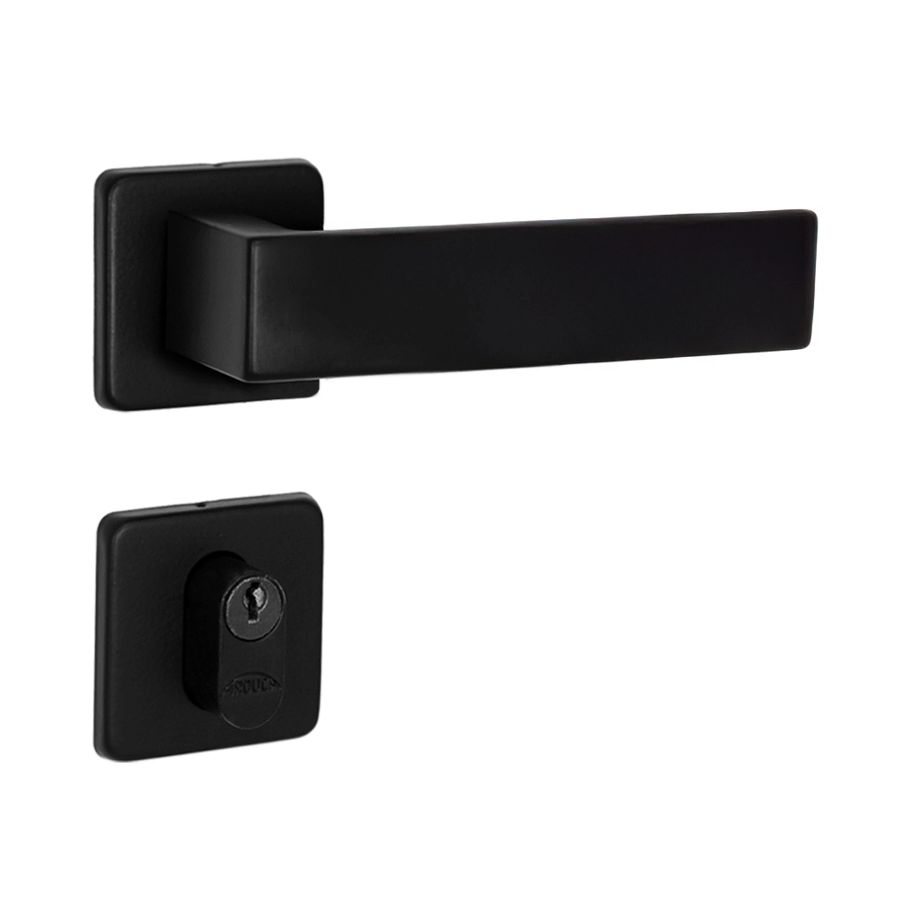 Fechadura para Porta de Entrada Arouca Chess Preto 40mm Aço Inox Chave Simples