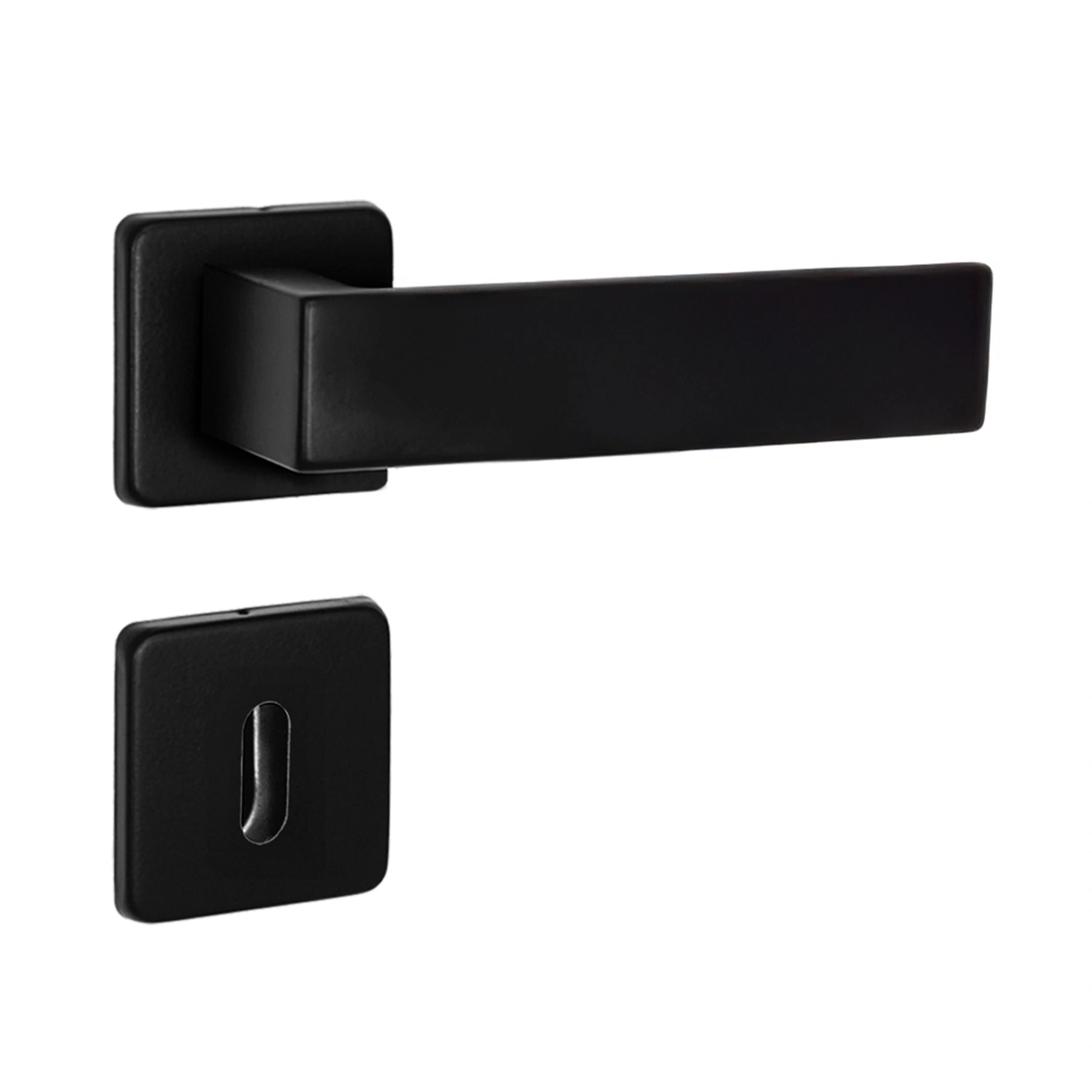 Fechadura para Porta Interna Arouca Chess Preto 40mm Aço Inox Chave Simples