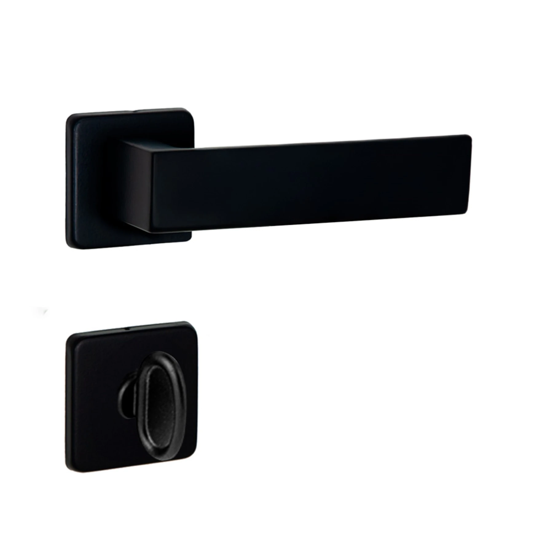 Fechadura para Porta do Banheiro Arouca Chess Preto 55mm Aço Inox Chave Simples