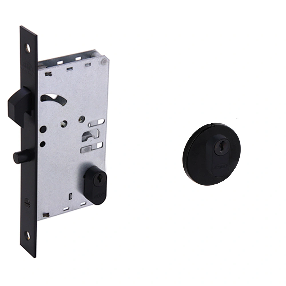 Fechadura Arouca Bico de Papagaio para Porta de Correr Preto 45mm Inox Chave Simples 6945/084-Z