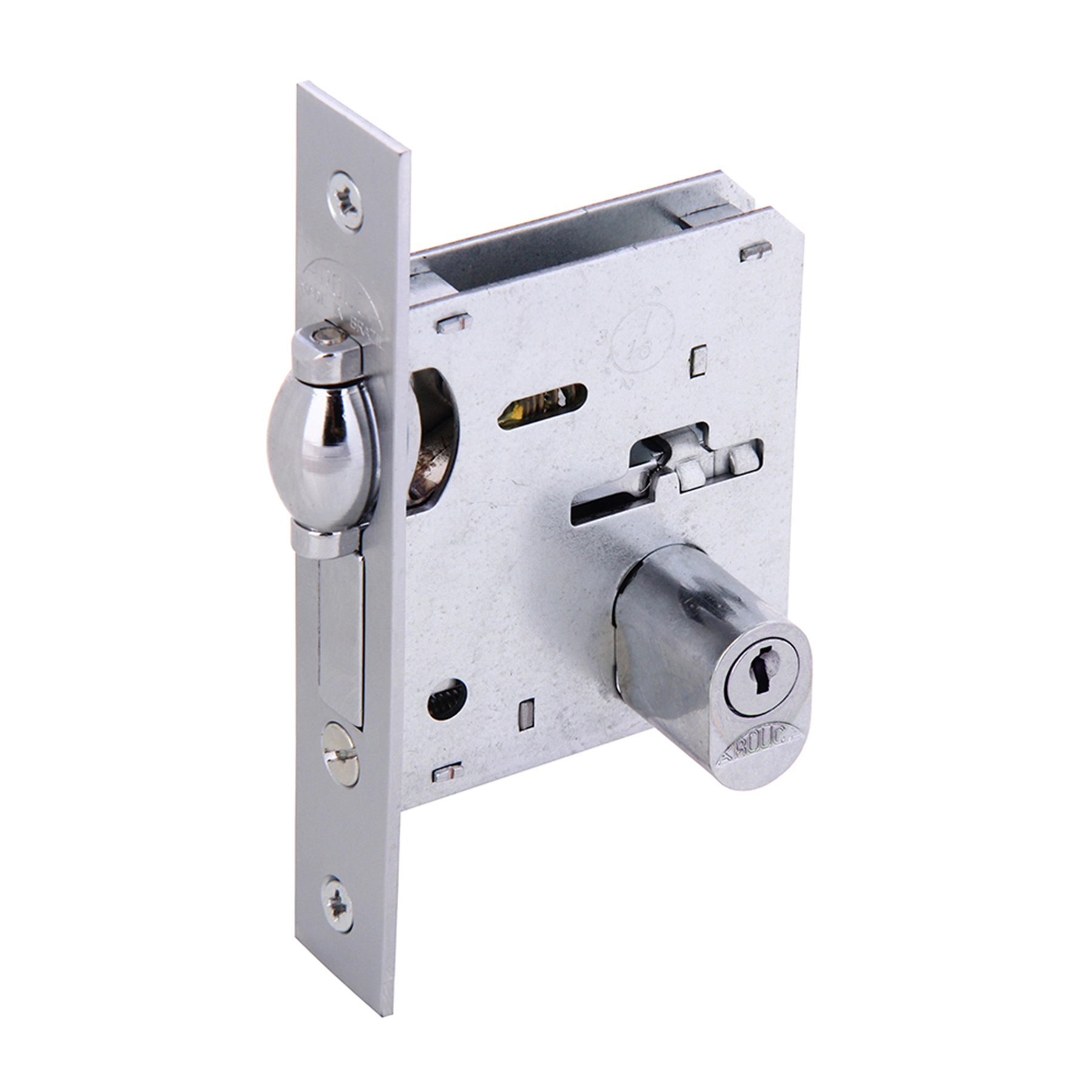 Fechadura Trinco Rolete para Porta Pivotante Arouca BL4110/45/086TRIE Escovado 45mm Aço Inox Chave Simples