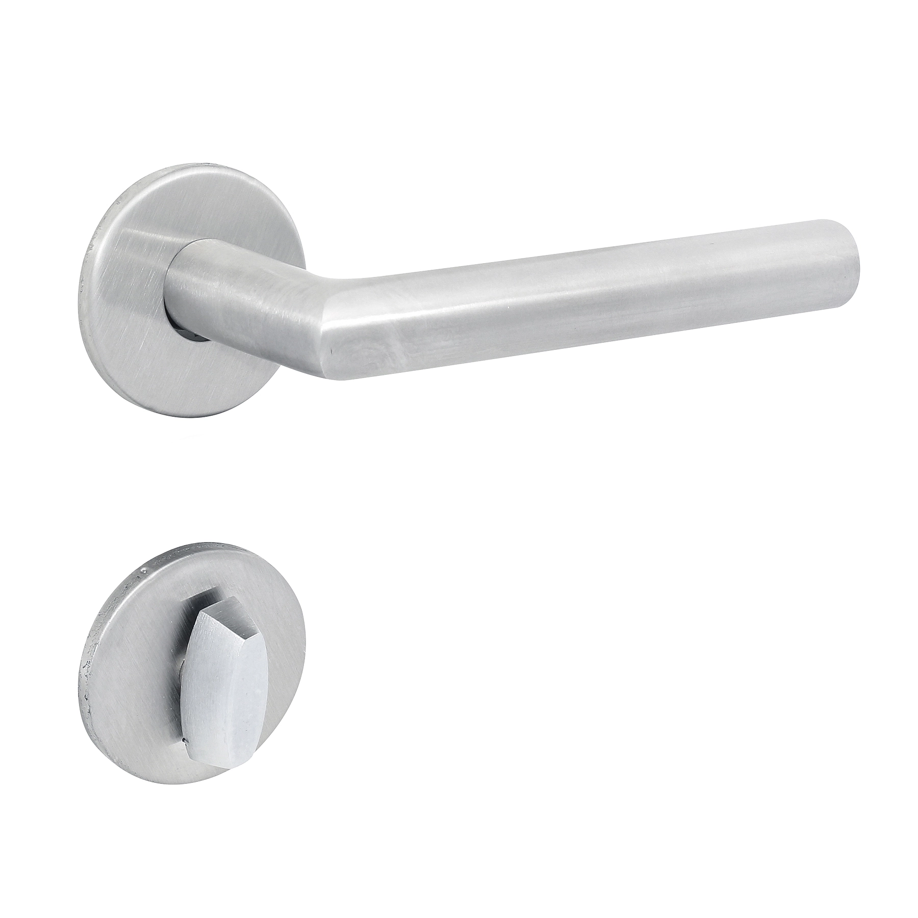 Fechadura para Porta do Banheiro Arouca Elle Escovado 55mm Aço Inox Chave Simples