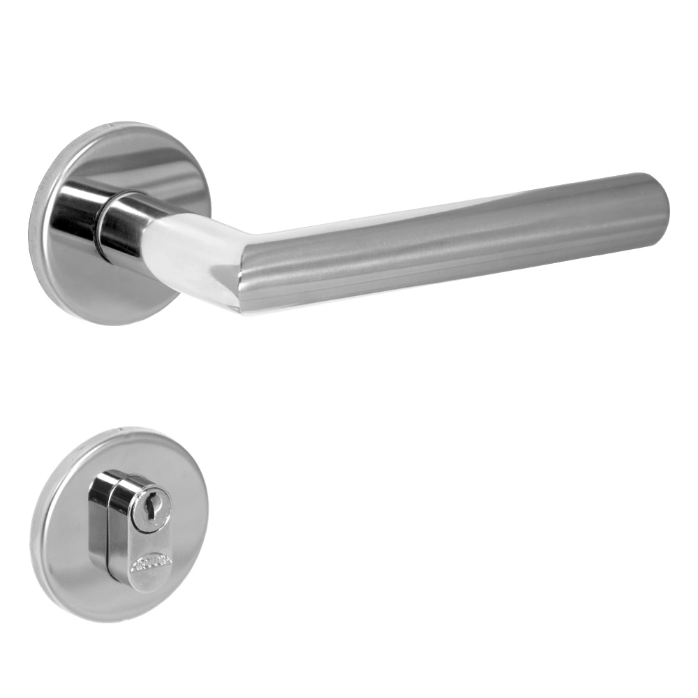 Fechadura para Porta de Entrada Arouca Elle Cromado 55mm Aço Inox Chave Simples