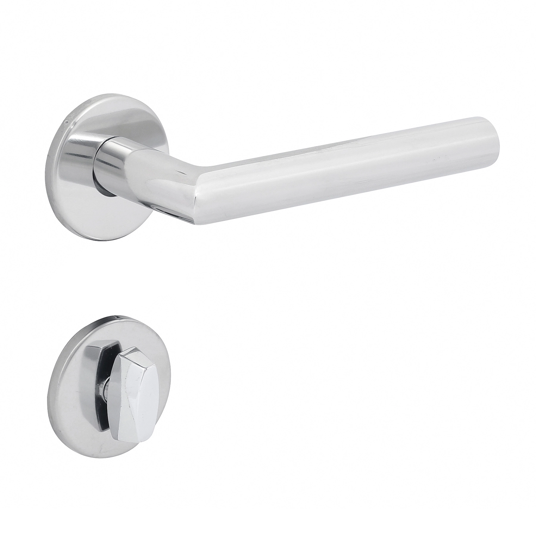 Fechadura para Porta do Banheiro Arouca Elle Cromado 55mm Aço Inox Chave Simples