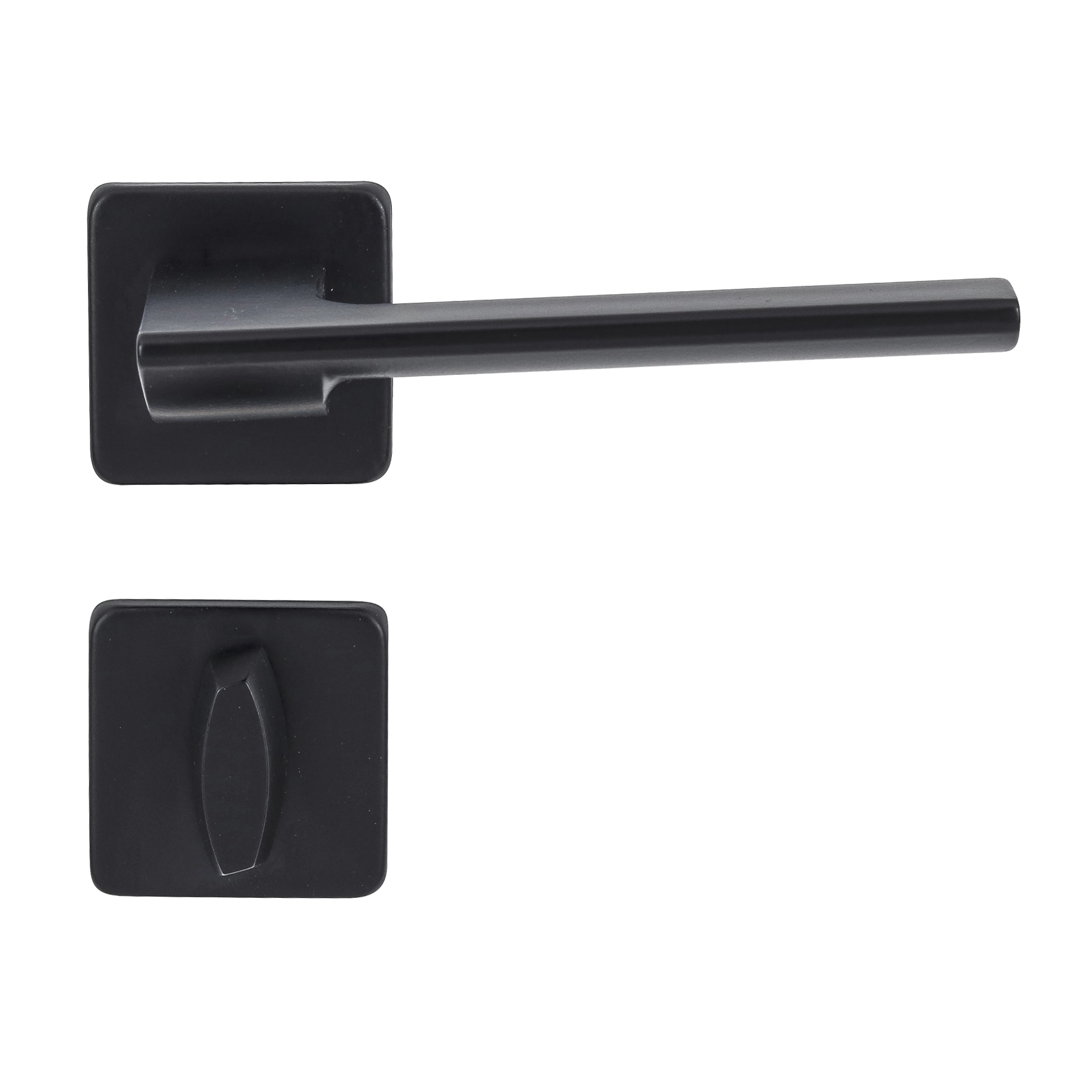 Fechadura para Porta do Banheiro Arouca Sofia Preto 55mm Aço Inox Chave Simples