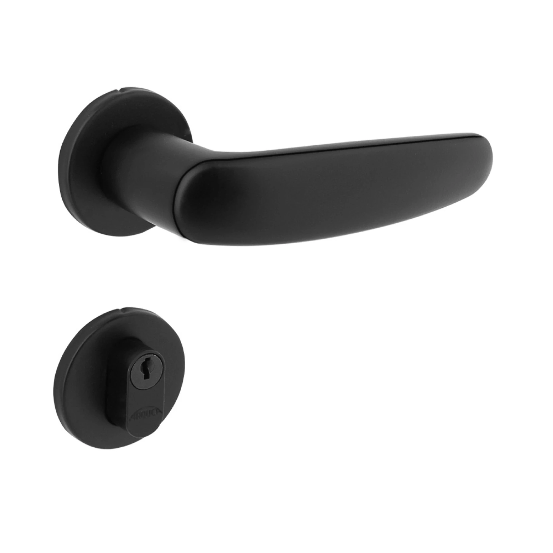 Fechadura para Porta de Entrada Arouca Polo Preto 55mm Aço Inox Chave Simples