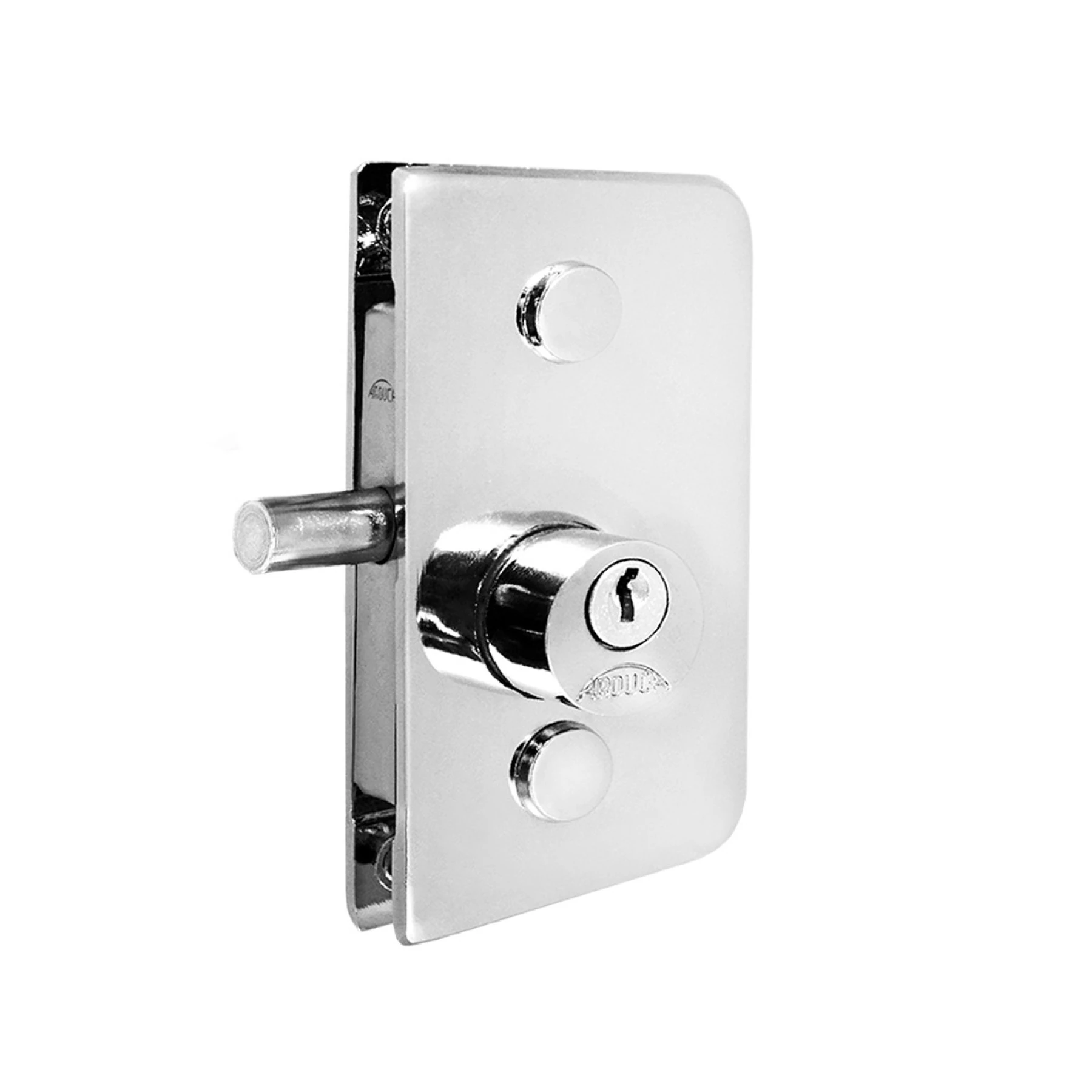 Fechadura para Porta Pivotante Arouca Vidro Cromado 50mm Chave Simples