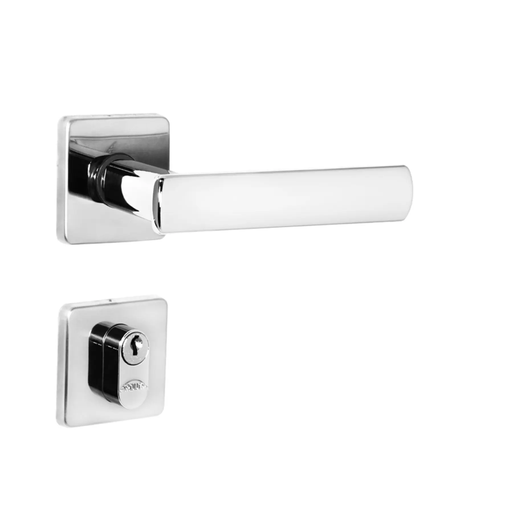 Fechadura para Porta de Entrada Arouca Dama Cromado 40mm Aço Inox Chave Simples