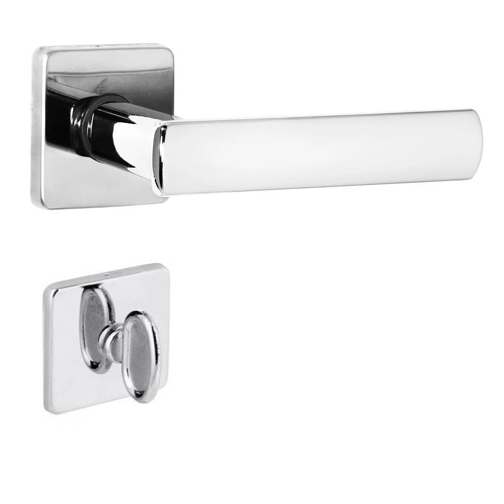 Fechadura para Porta do Banheiro Arouca Dama Cromado 40mm Aço Inox Chave Simples