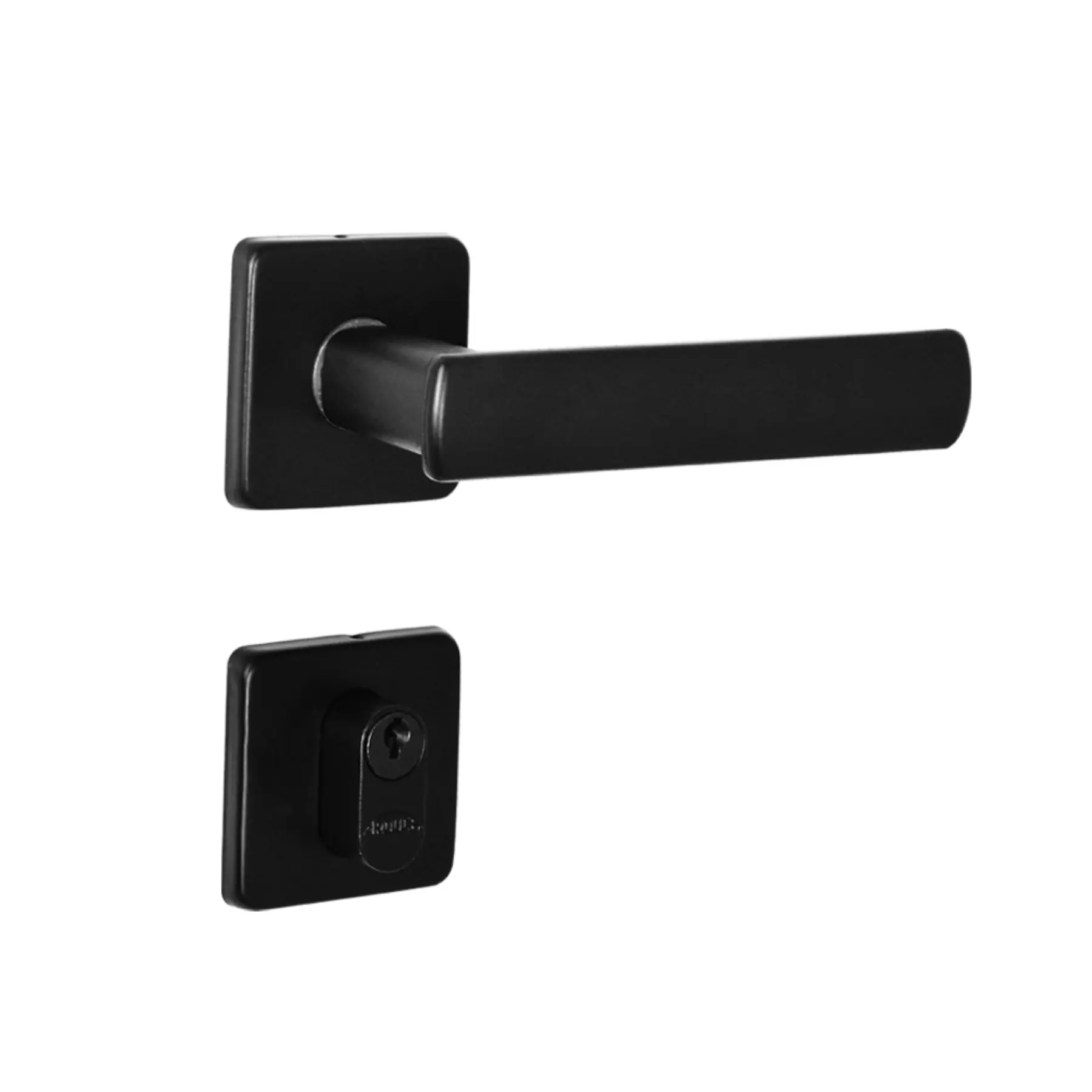 Fechadura para Porta de Entrada Arouca Dama Preto 40mm Aço Inox Chave Simples