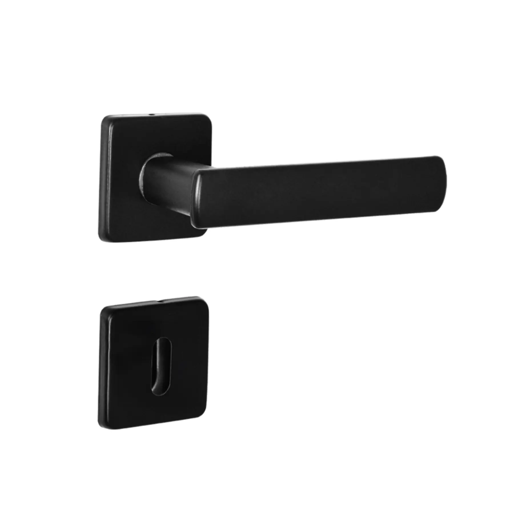 Fechadura para Porta Interna Arouca Dama Preto 40mm Aço Inox Chave Simples