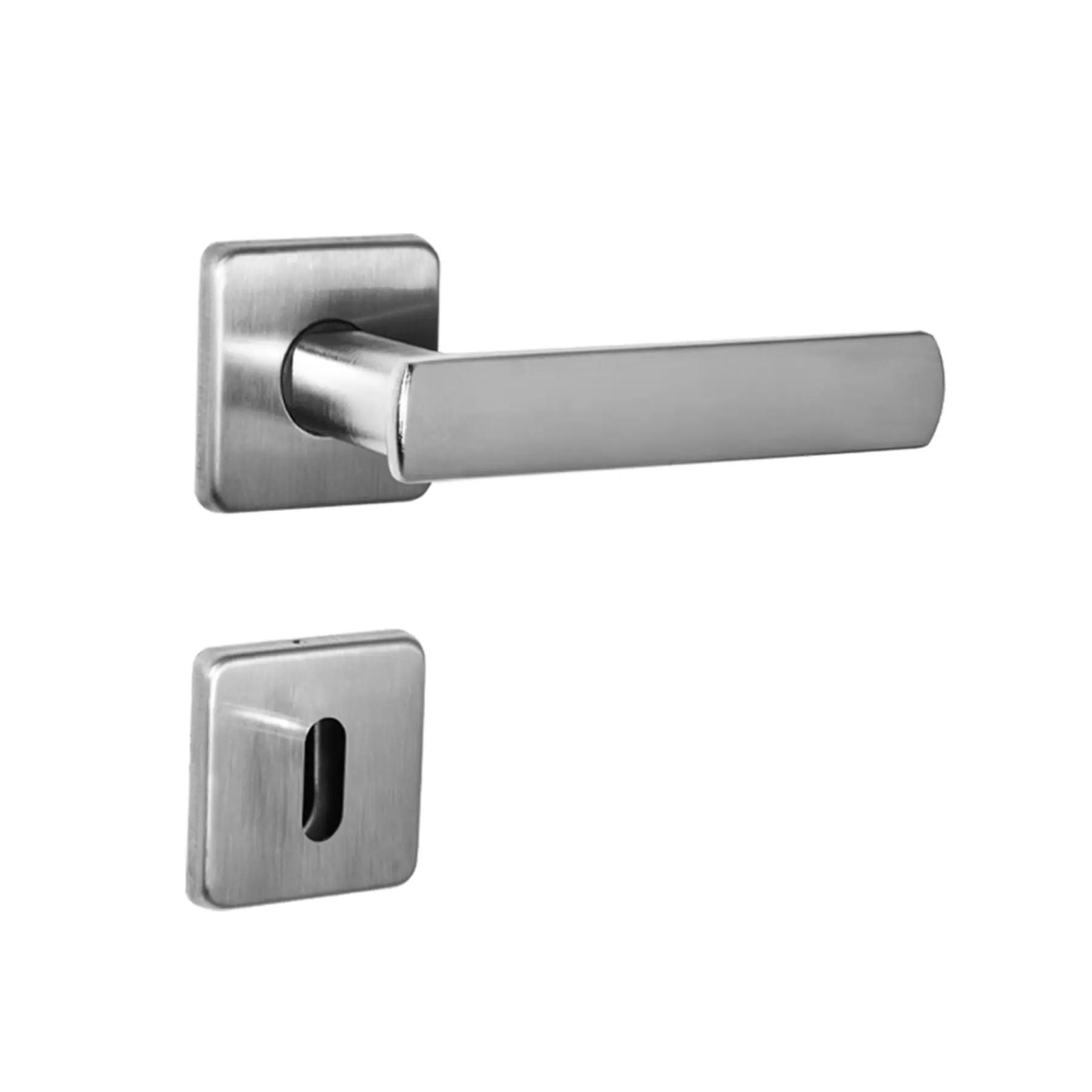 Fechadura para Porta Interna Arouca Dama Escovado 40mm Aço Inox Chave Simples