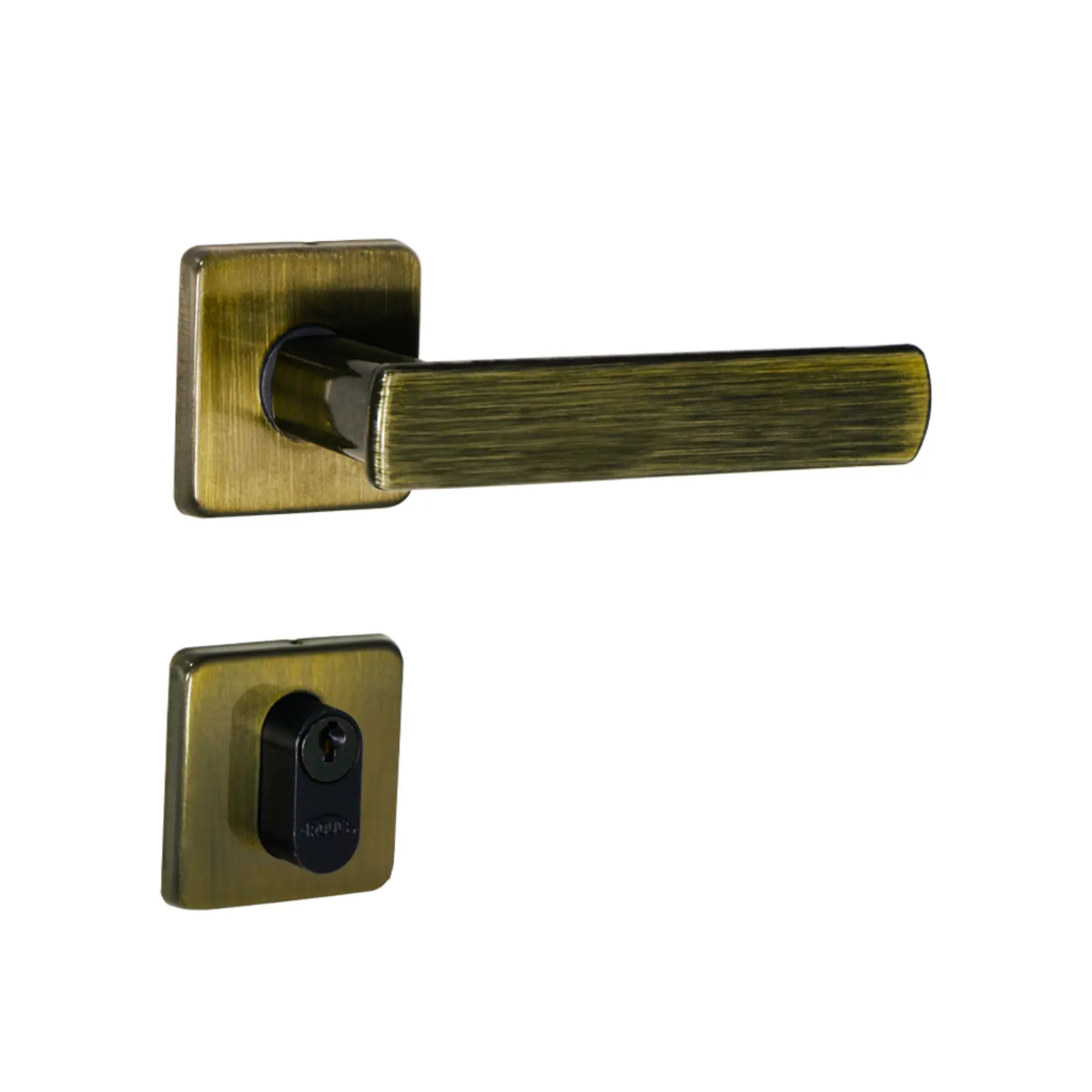 Fechadura para Porta de Entrada Arouca Dama Antique (Oxidado) 40mm Aço Inox Chave Simples