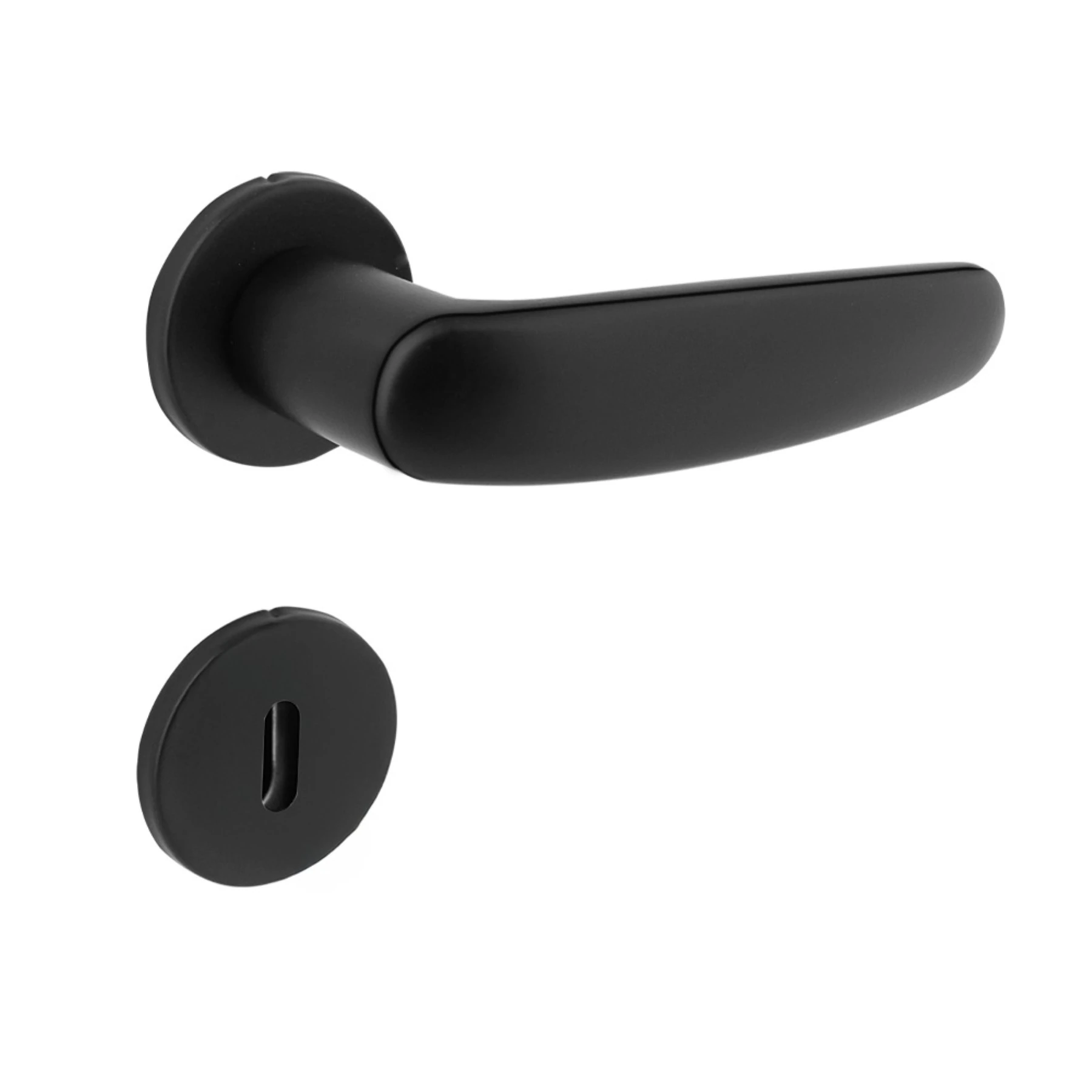 Fechadura para Porta Interna Arouca Polo Preto 55mm Aço Inox Chave Simples