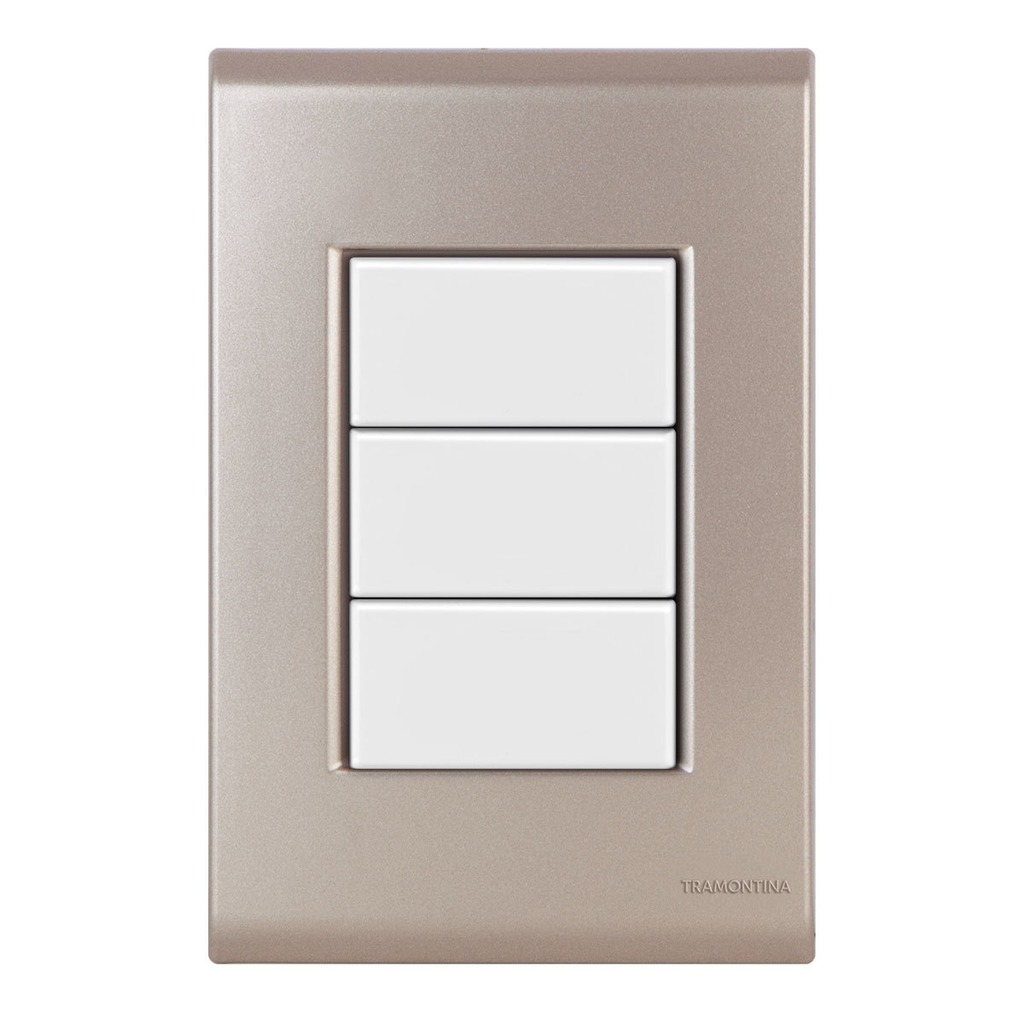Placa Cega 4x2 - Tramontina Liz Ouro Velho / Branca - Tlob035