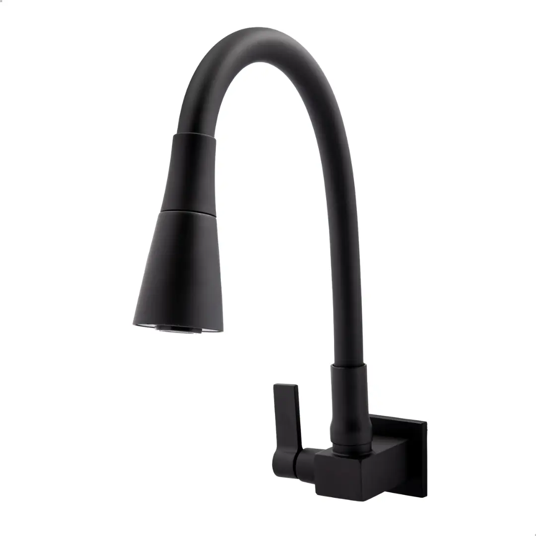 Torneira De Parede Quadrada Cone Full Black