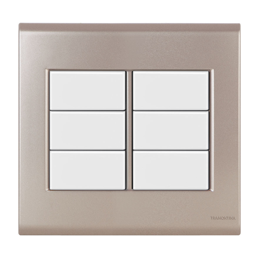 Placa Cega 4x4 - Tramontina Liz Ouro Velho / Branca - Tlob040