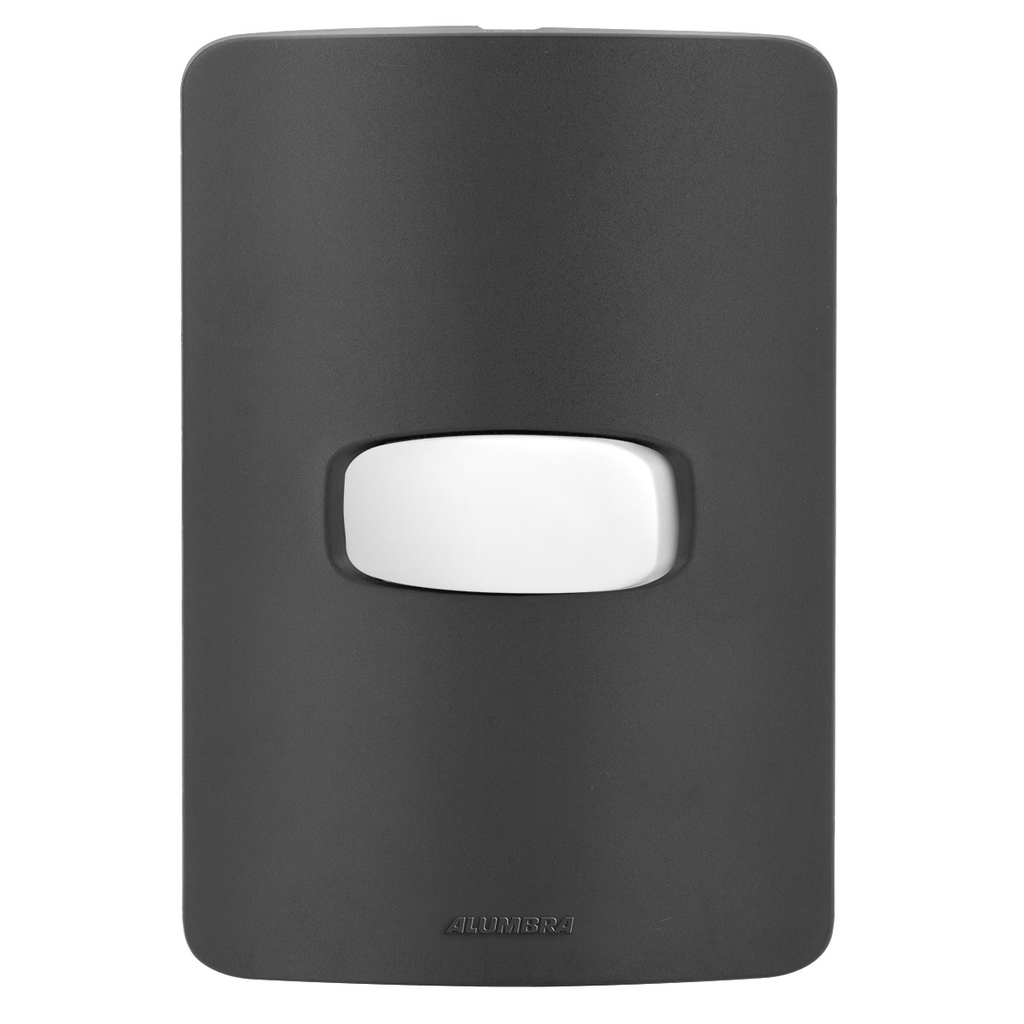 Conjunto 1 Interruptor Simples - Gracia Black Maxx / Branco - Gmpb001