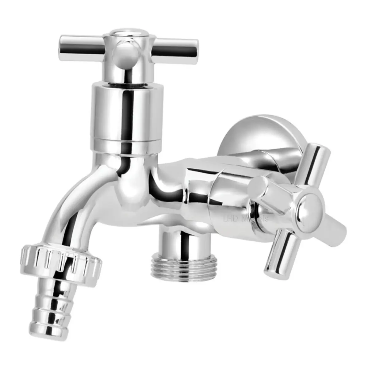 Torneira  Tanque Lavanderia Maquina Dupla Saida1/4 De Volta Metal Cromada