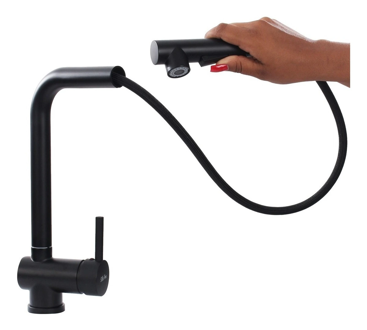 Torneira Cozinha Gourmet Monocomando Preta Black Extensível